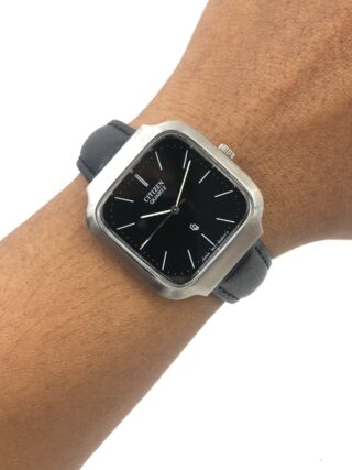 CITIZEN CRYSTON QUARTZ SQUARE BLACK DIAL JAPAN