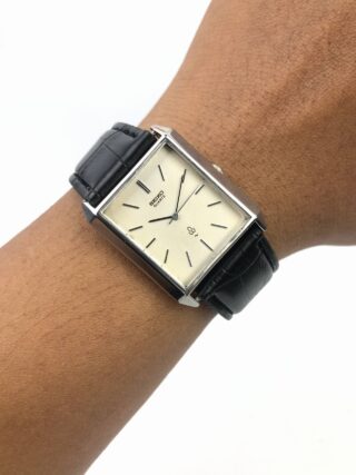 SEIKO TANK QUARTZ WHITE DIAL INDEX STRIP