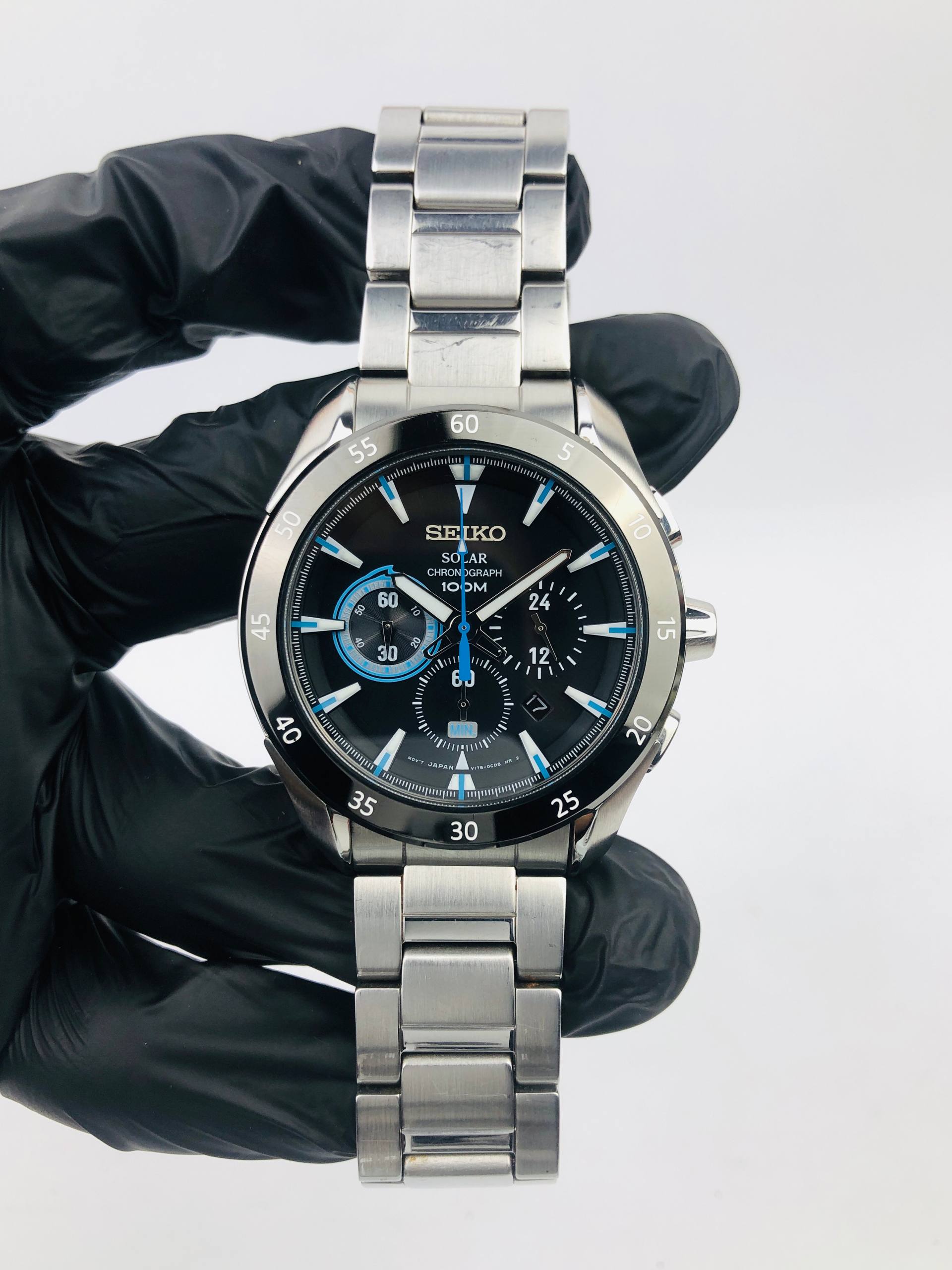 SEIKO SOLAR CHRONOGRAPH SSCP181p1 SWIPE SECOND HAND ALL ORIGINAL - Gambar 3