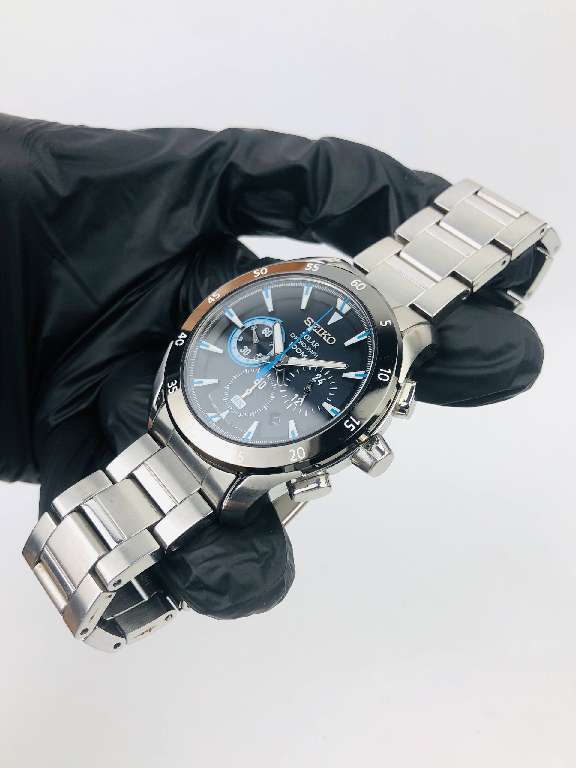 SEIKO SOLAR CHRONOGRAPH SSCP181p1 SWIPE SECOND HAND ALL ORIGINAL - Gambar 4