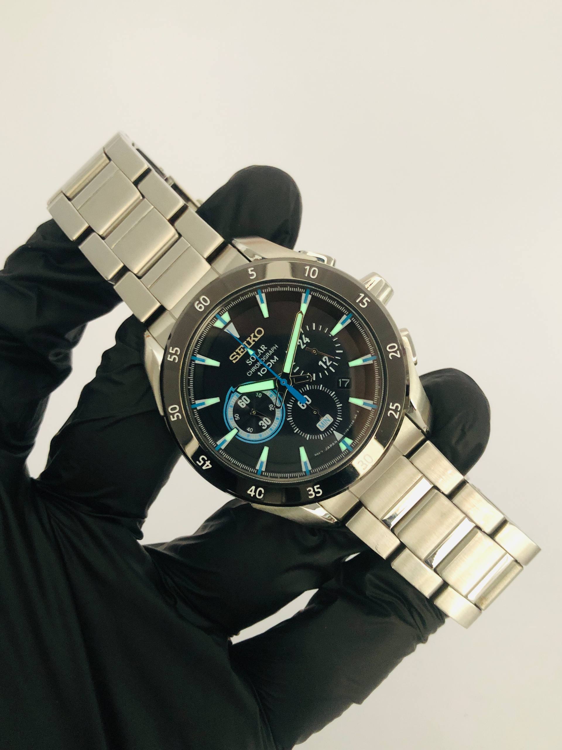SEIKO SOLAR CHRONOGRAPH SSCP181p1 SWIPE SECOND HAND ALL ORIGINAL - Gambar 6