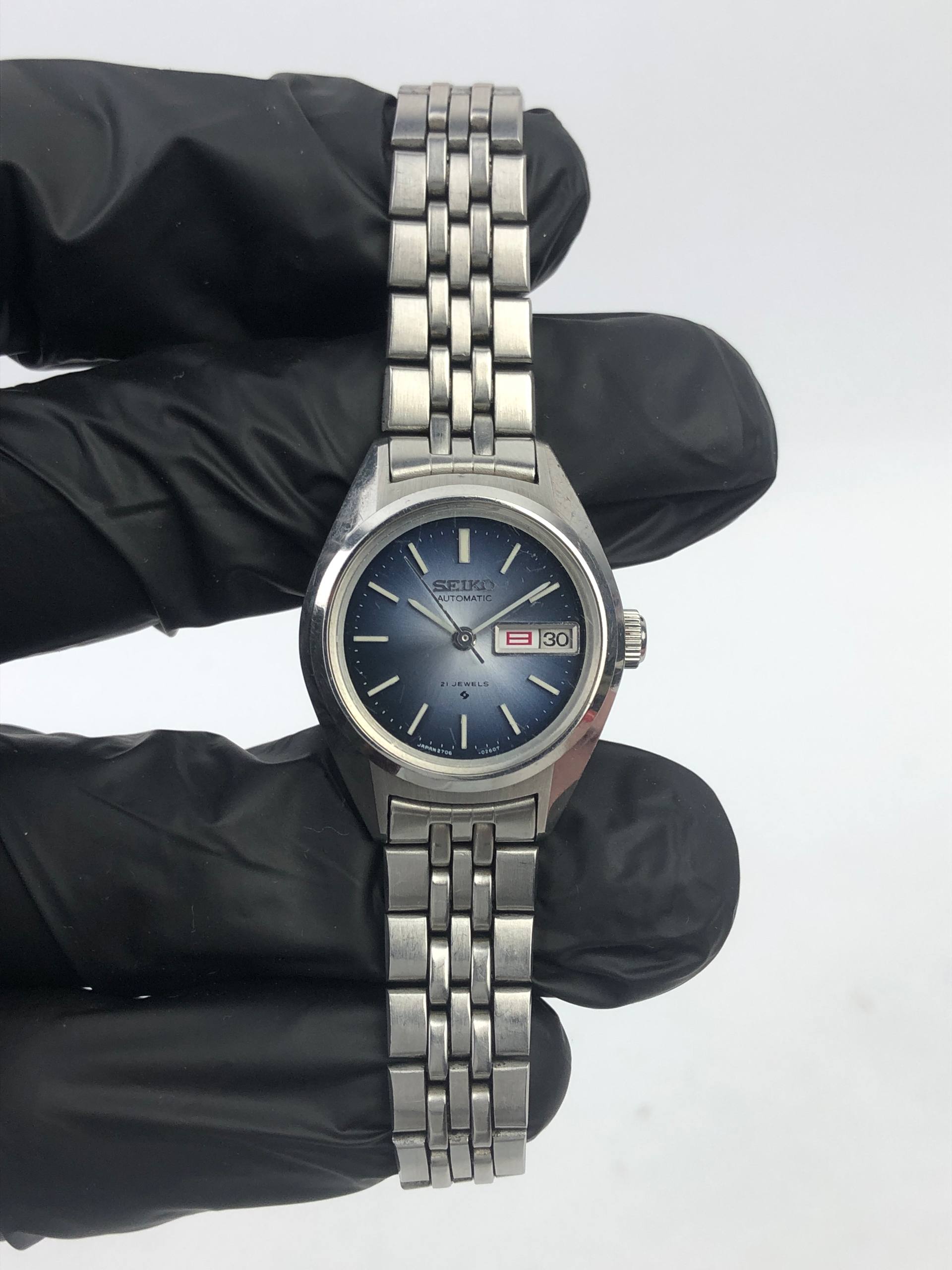 SEIKO LADIES BLUE DIAL AUTOMATIC ALL ORIGINAL - Gambar 2