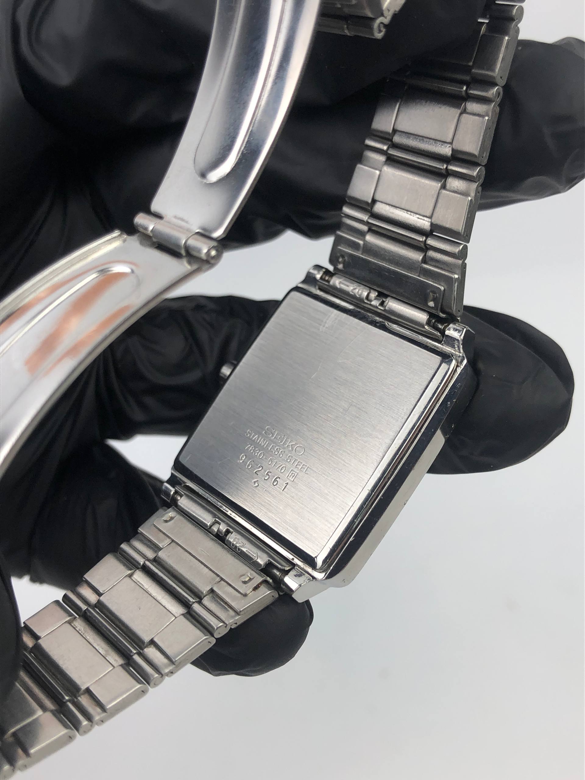 JDM SEIKO QUARTZ TANK / SQUARE WHITE GUILOCHE DIAL - Gambar 7