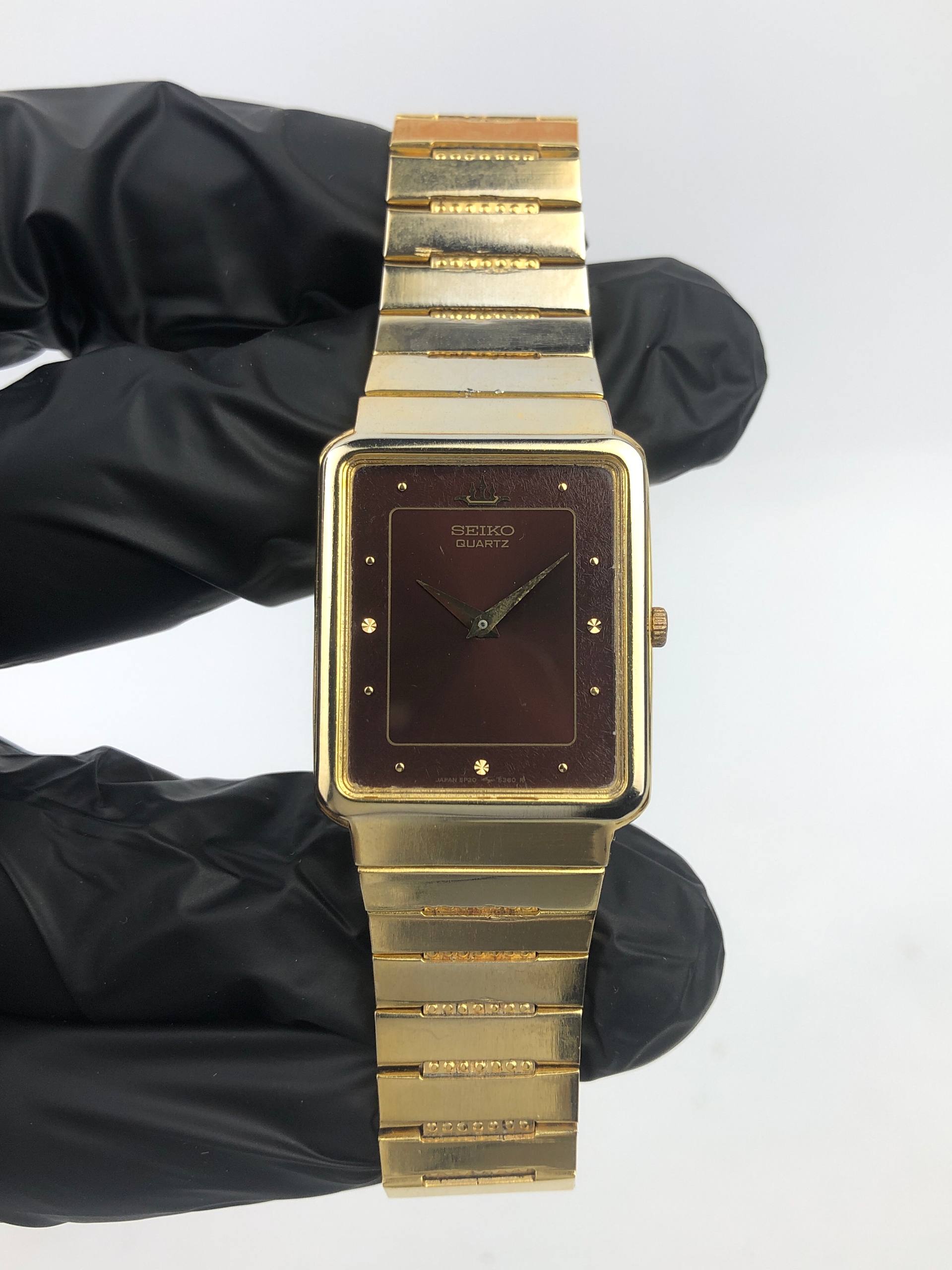 SEIKO GALAXY TANK GOLD MAROON DIAL (RARE DIAL) - Gambar 2