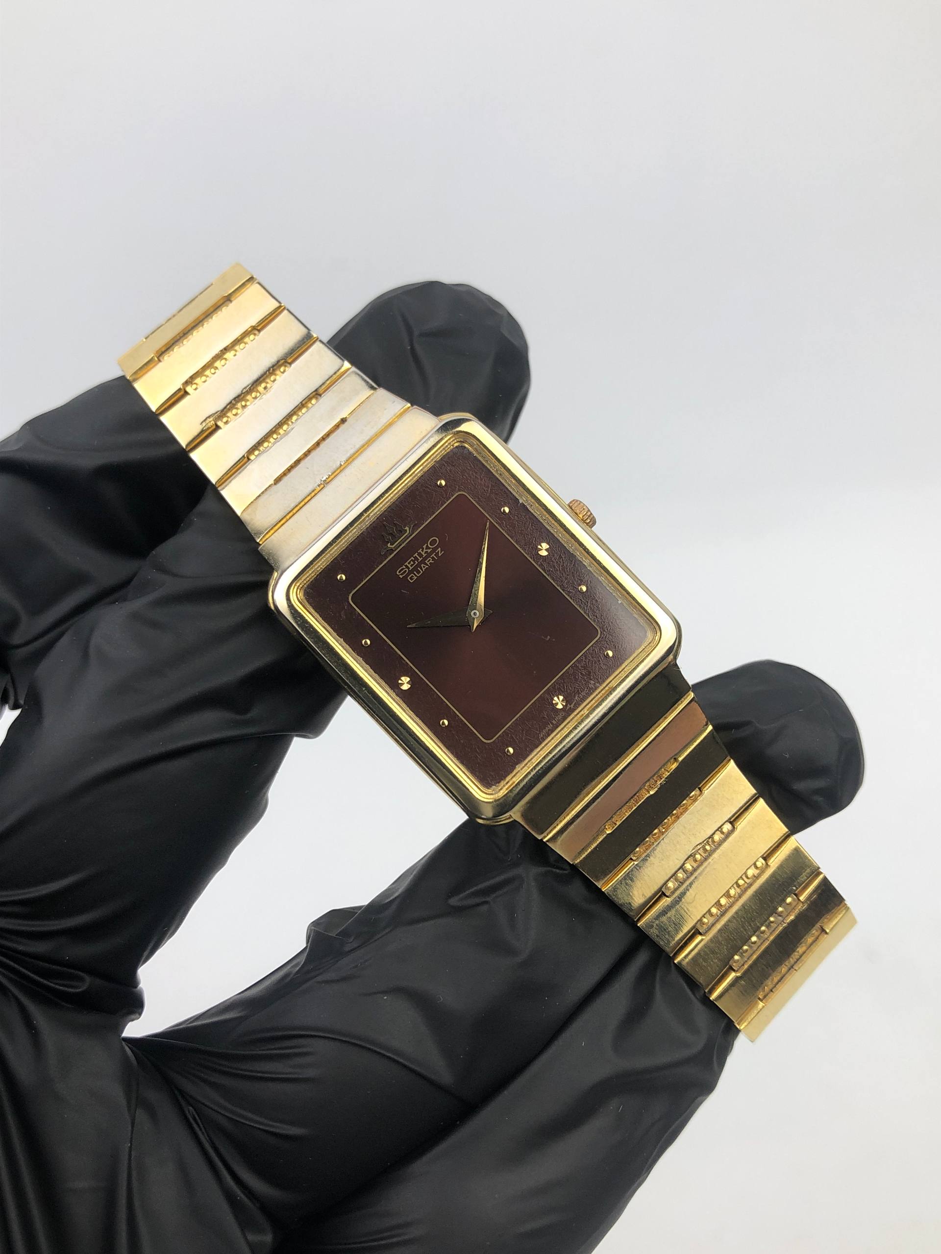 SEIKO GALAXY TANK GOLD MAROON DIAL (RARE DIAL) - Gambar 4