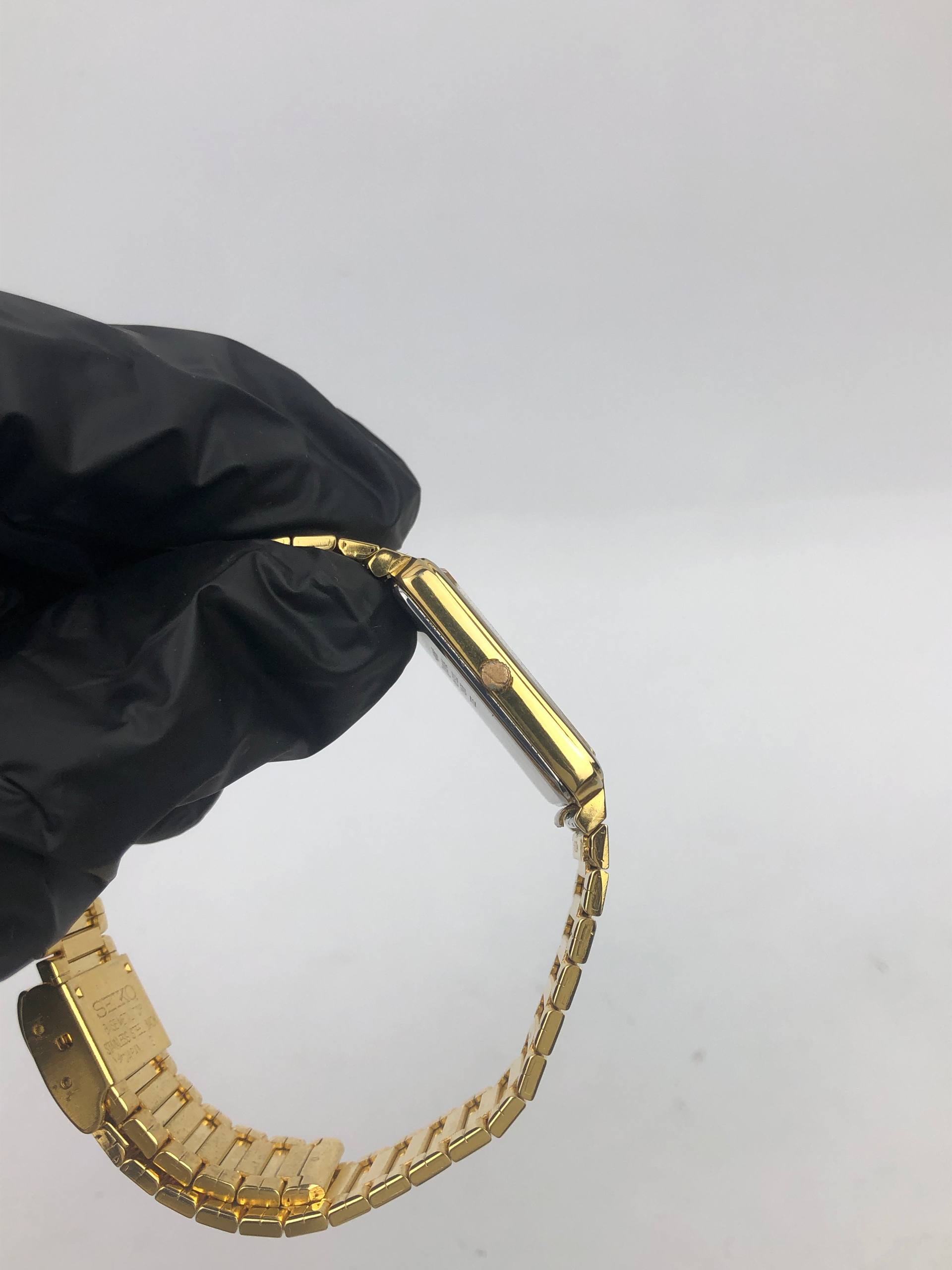 SEIKO GALAXY TANK GOLD MAROON DIAL (RARE DIAL) - Gambar 5
