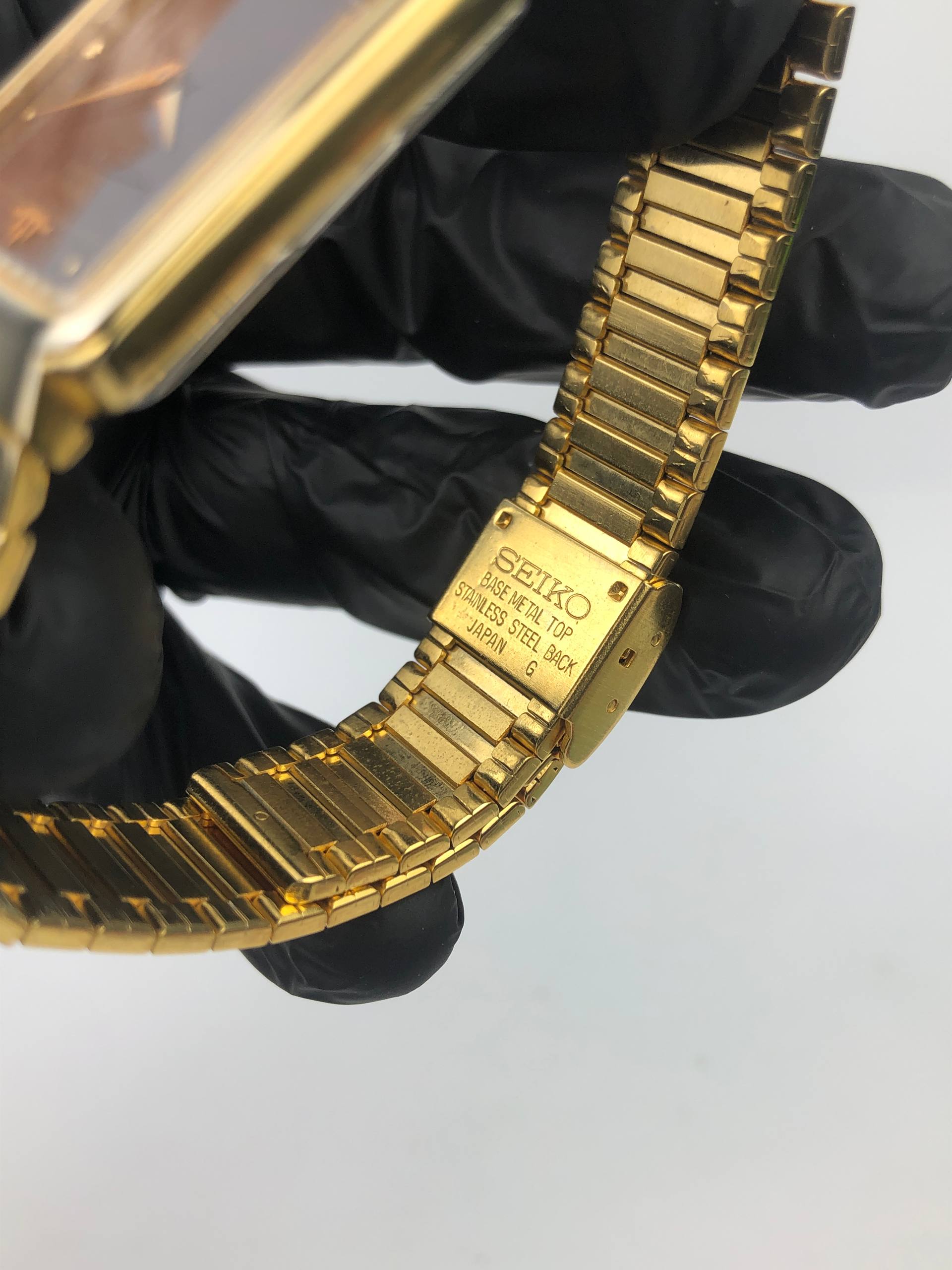 SEIKO GALAXY TANK GOLD MAROON DIAL (RARE DIAL) - Gambar 7