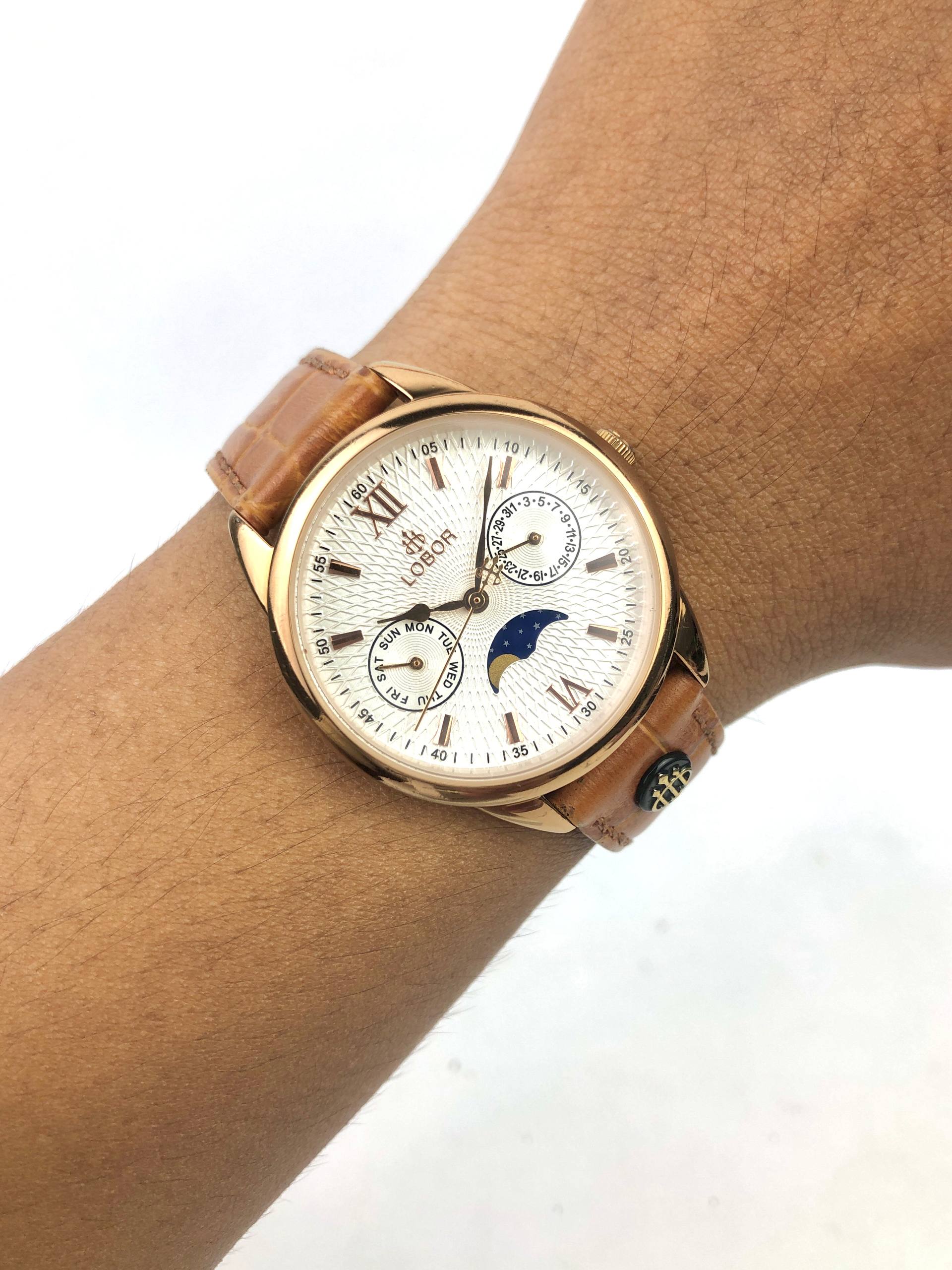 PERIHELION BROWN LOBOR SYMETRICAL SUBDIAL & MOONPHASE