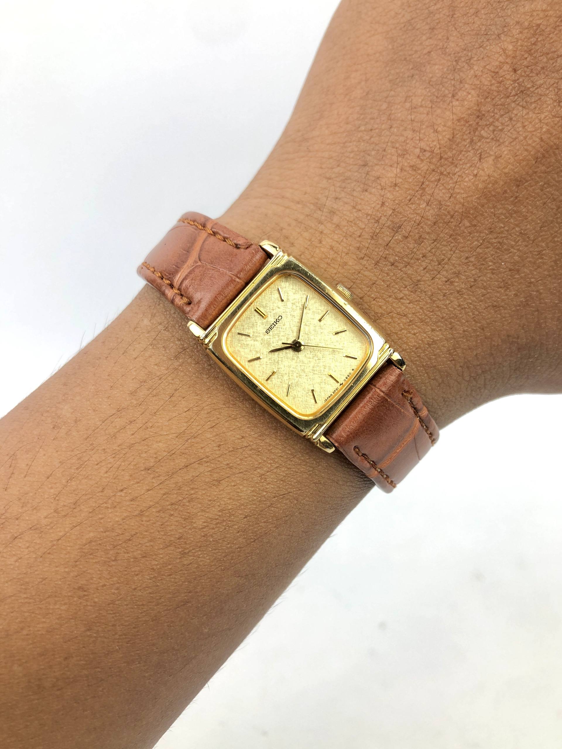 SEIKO LADIES TANK VANCY LUG TEXTURE DIAL