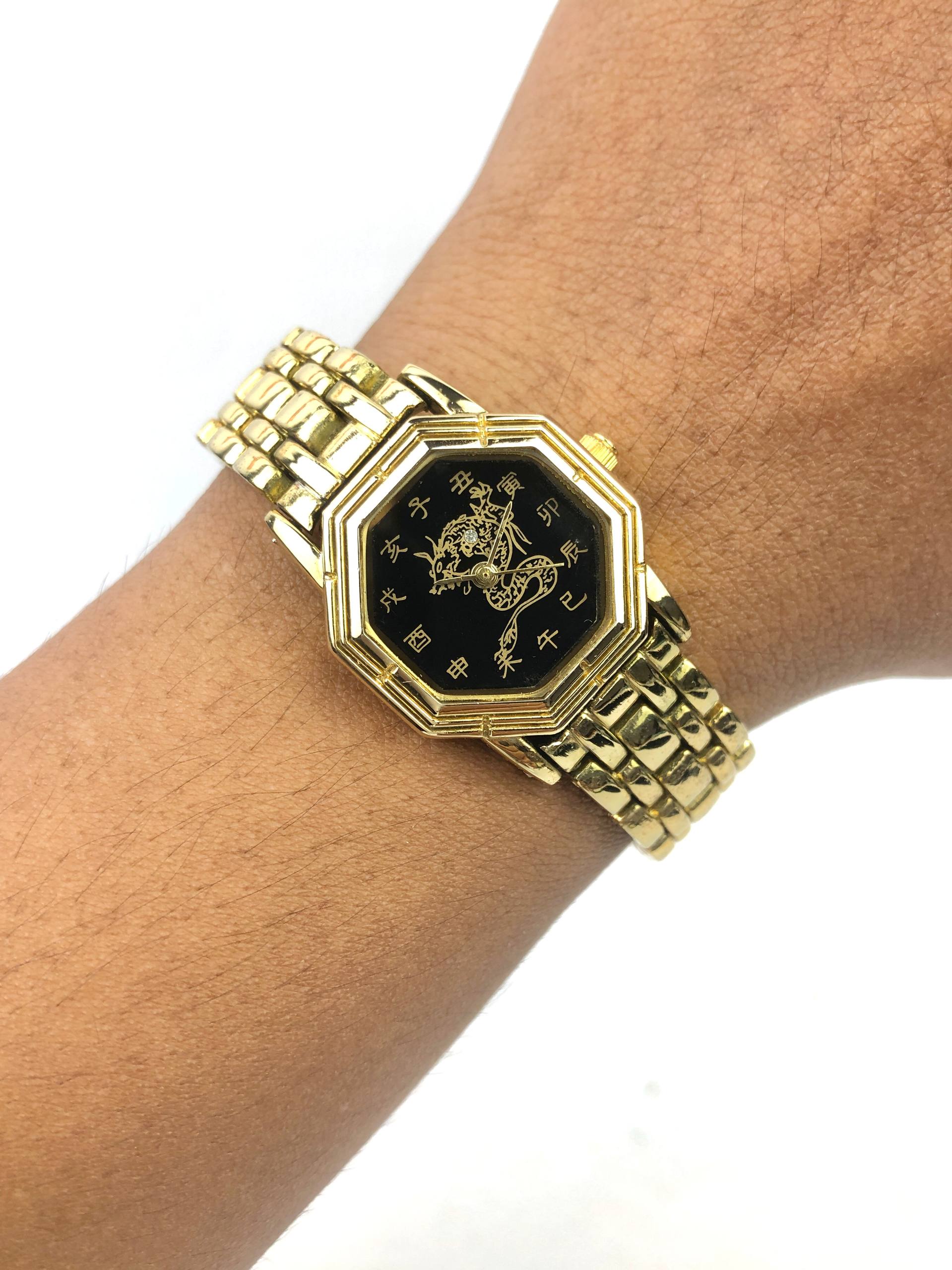 DRAGON WATCH YINYANG OCTAGON QUARTZ MOVEMENT - Gambar 2