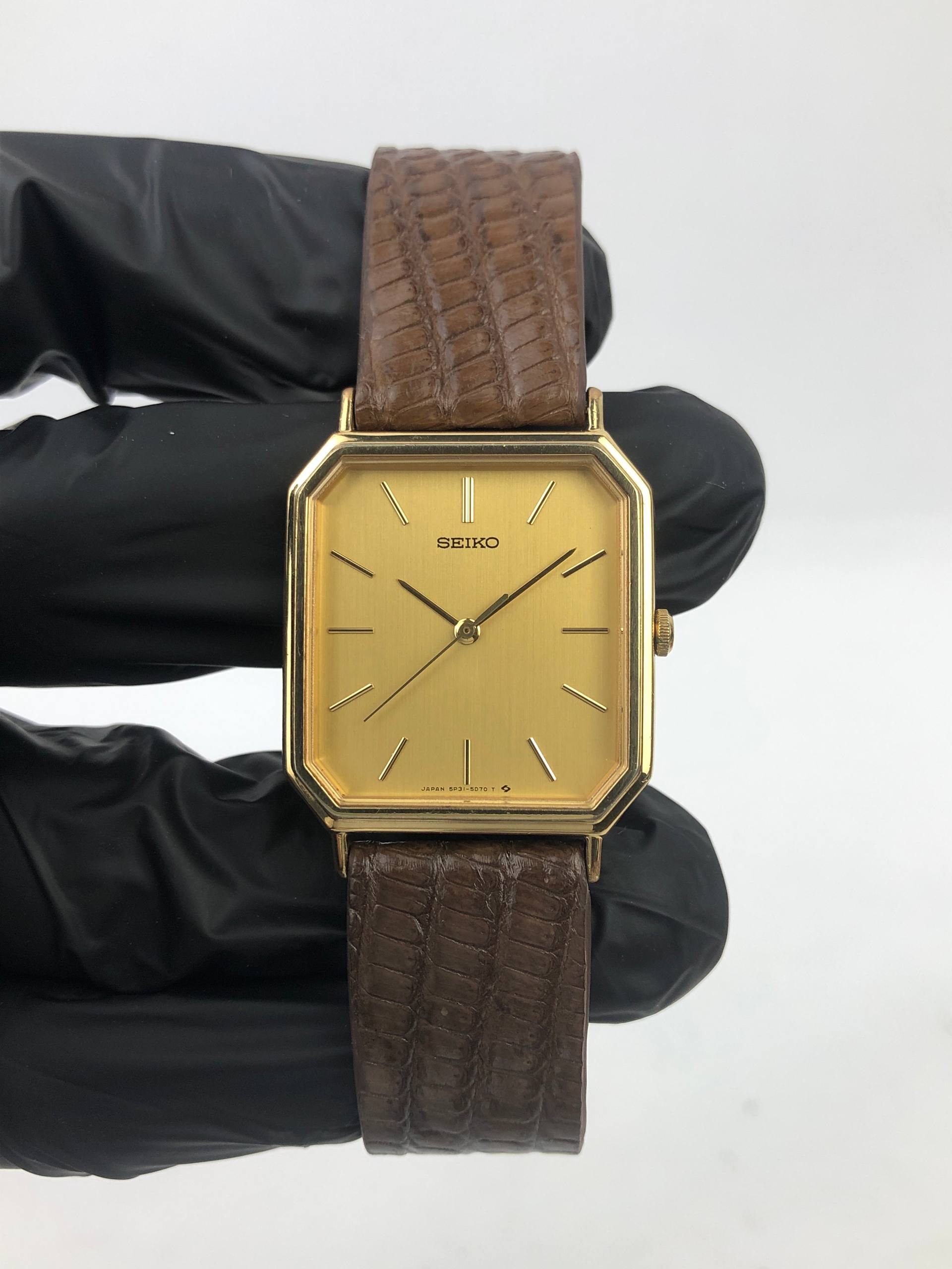 SEIKO QUARTZ OCTAGON HANDMADE LEATHER STRAP - Gambar 2
