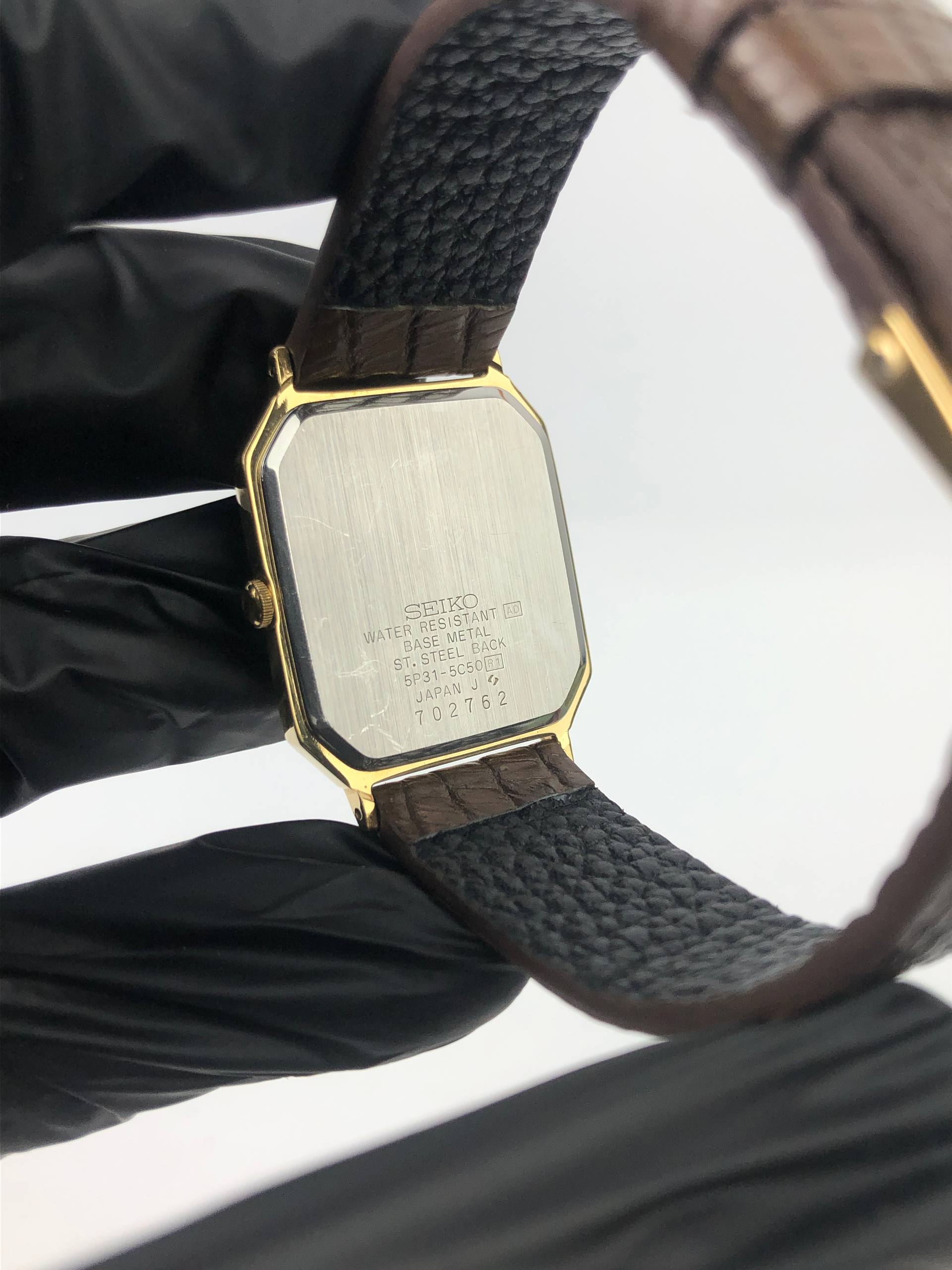 SEIKO QUARTZ OCTAGON HANDMADE LEATHER STRAP - Gambar 7