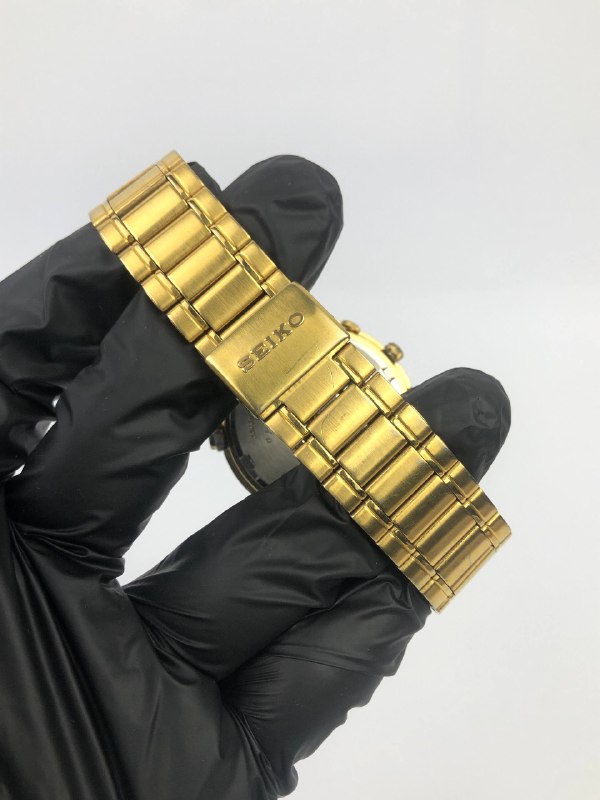 SEIKO ALARM CHRONOGRAPH SWIPE SECOND ALL GOLD TONE CASE - Gambar 8