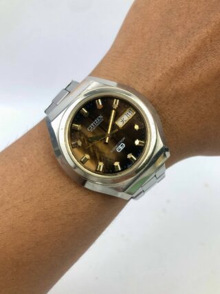 CITIZEN ELECTRONIC COSMOTRON BROWN GOLD DIAL ALL ORIGINAL