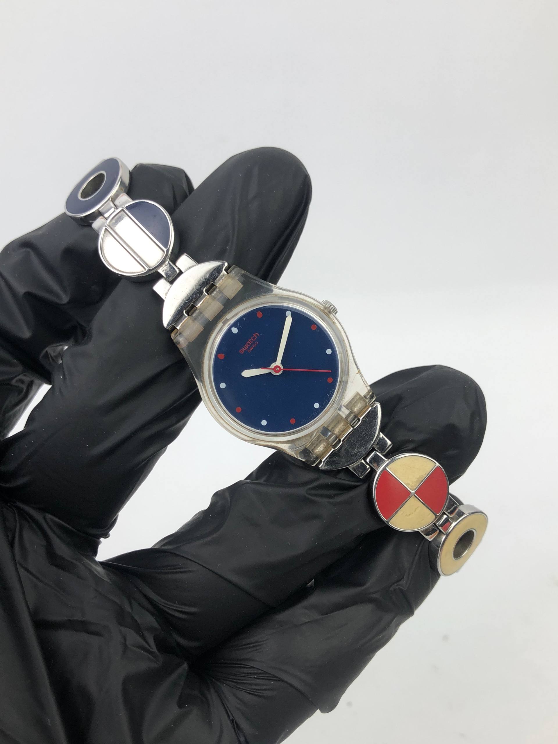 SWATCH POP SWISS LADIES BLUE DIAL - Gambar 4