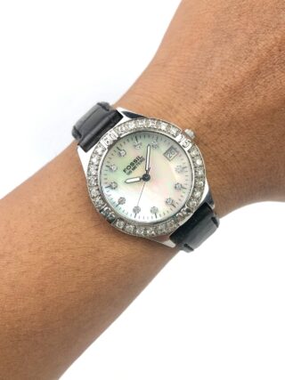 FOSSIL SILVER TONE MOP DIAL ALL ORIGINAL