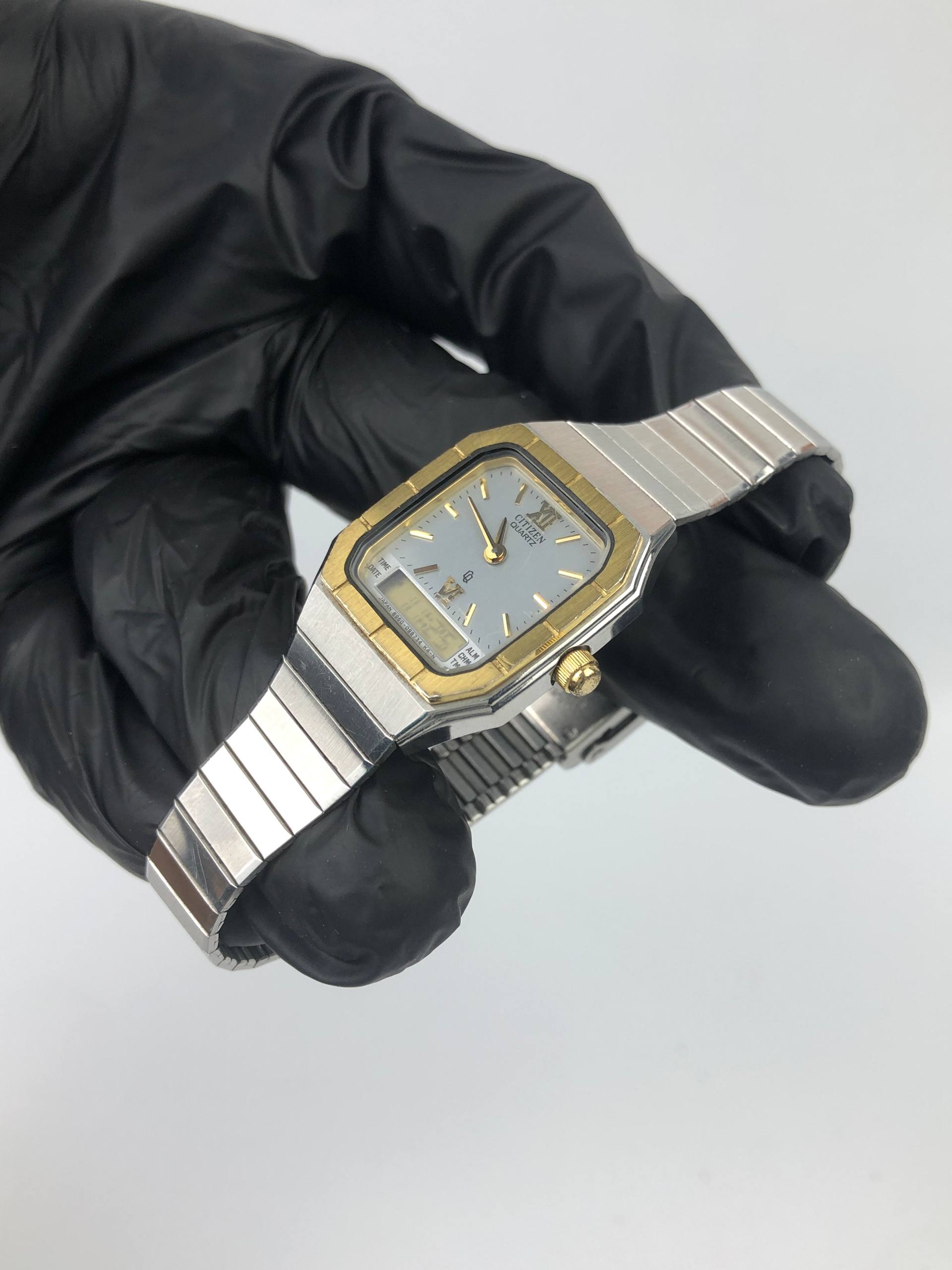 CITIZEN ANADIGI CRYSTON QUARTZ TWOTONE TANK - Gambar 3
