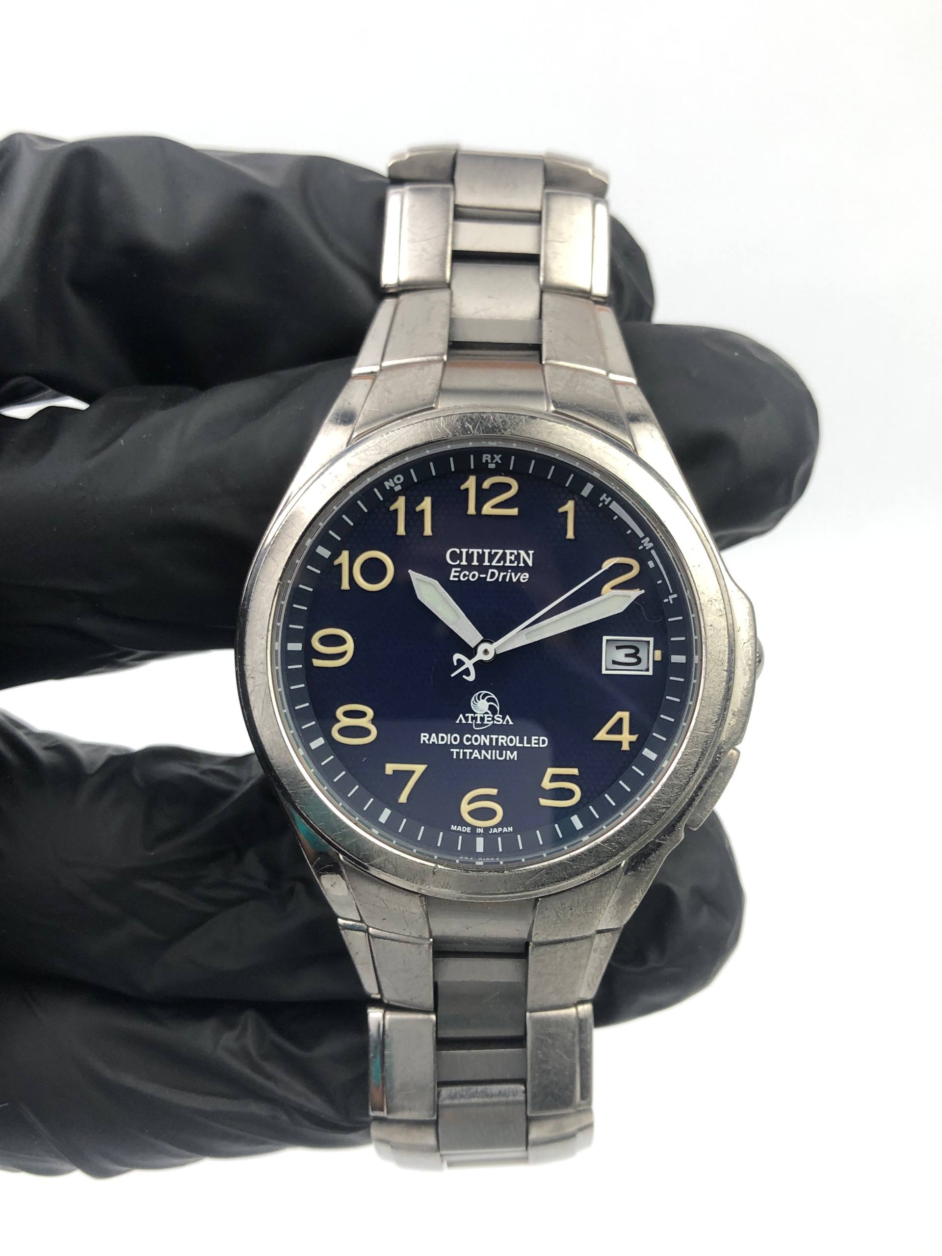 CITIZEN RADIOCONTROLLED ATTESA FULL TITANIUM BLUE DIAL - Gambar 2