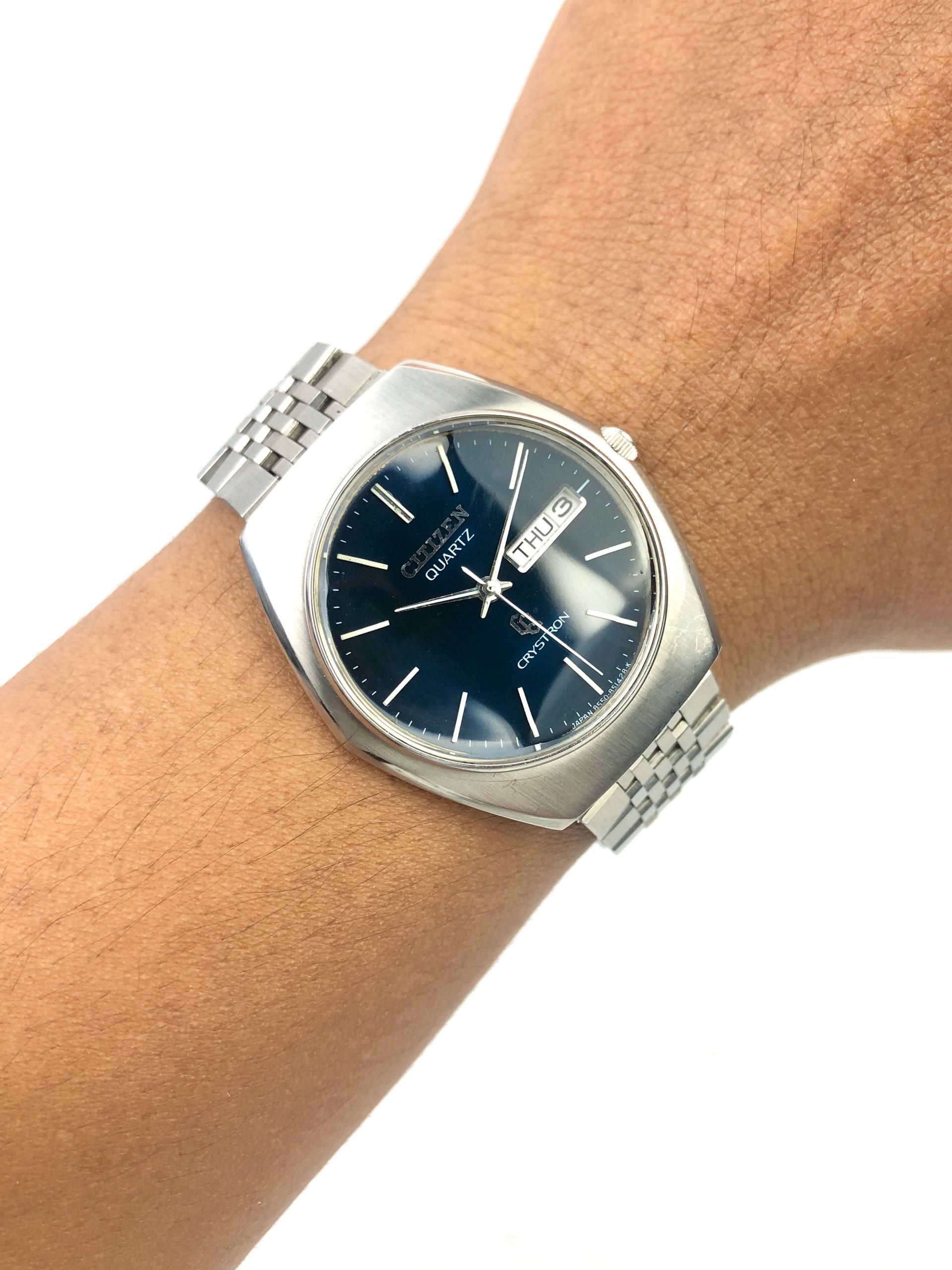 RARE DIAL CITIZEN CRYSTON QUARTZ BLUE EMERALD DIAL ORIGINAL