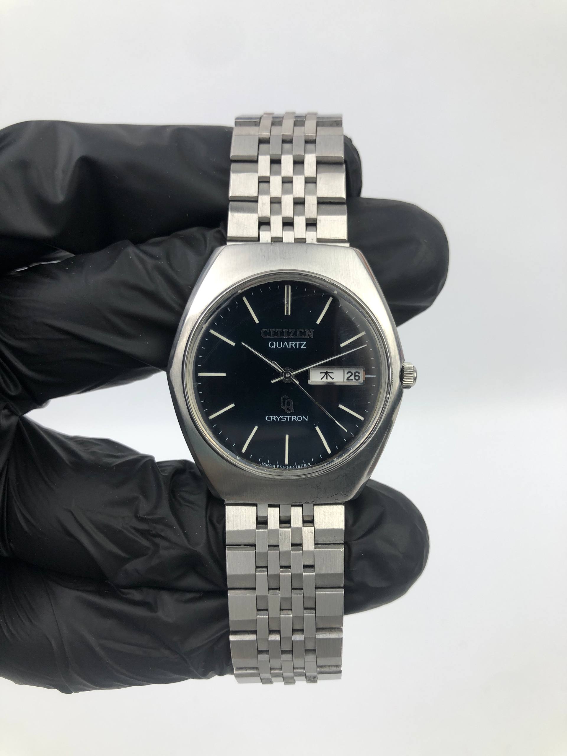 RARE DIAL CITIZEN CRYSTON QUARTZ BLUE EMERALD DIAL ORIGINAL - Gambar 2