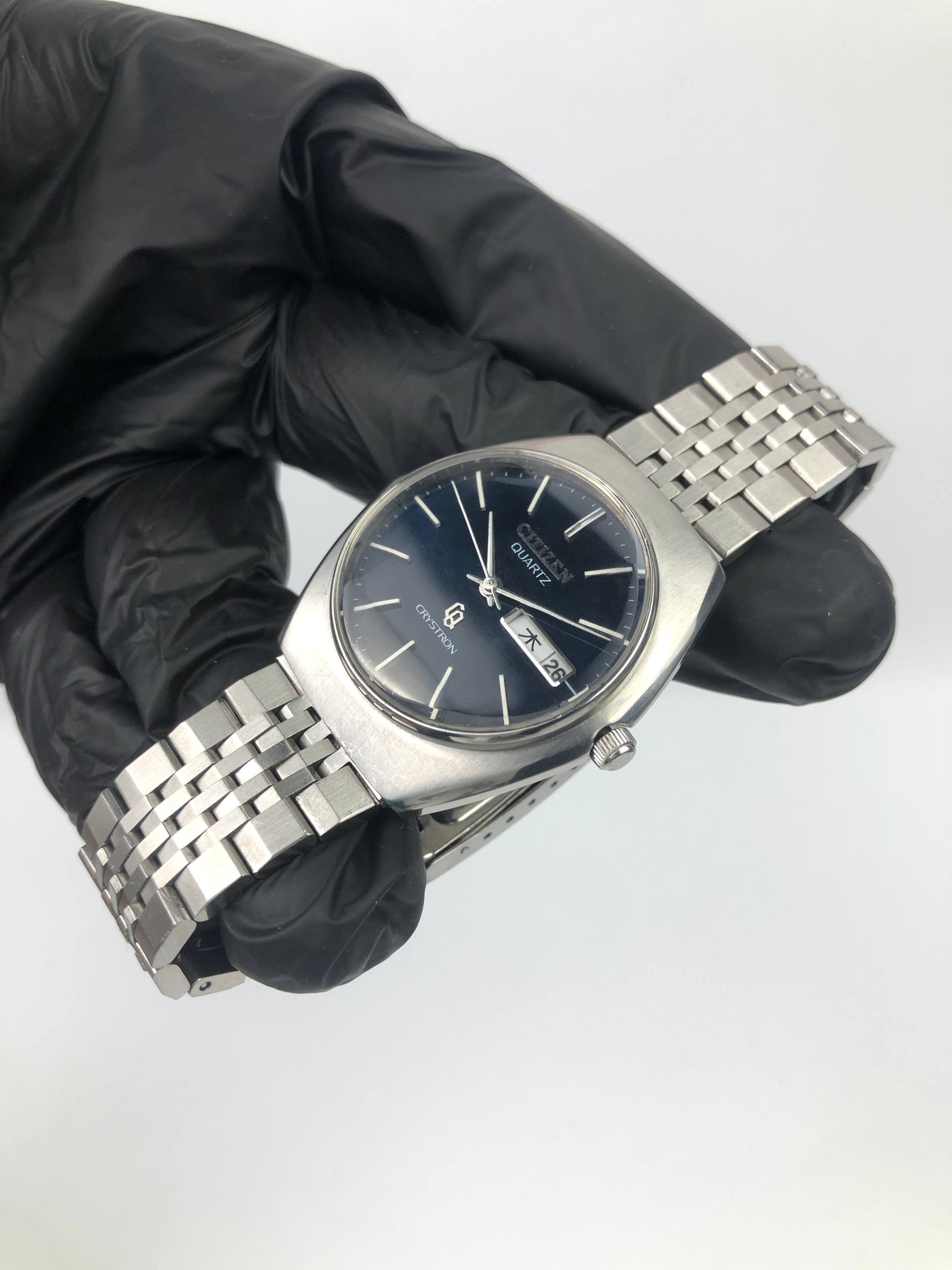 RARE DIAL CITIZEN CRYSTON QUARTZ BLUE EMERALD DIAL ORIGINAL - Gambar 3
