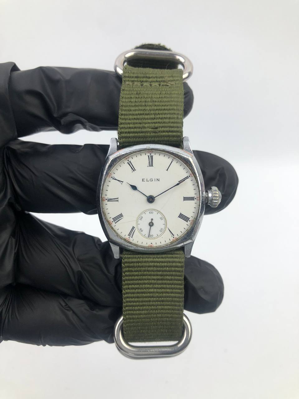 1907’s ELGIN ENAMEL DIAL ROMAN CUSHION CASE - Gambar 2