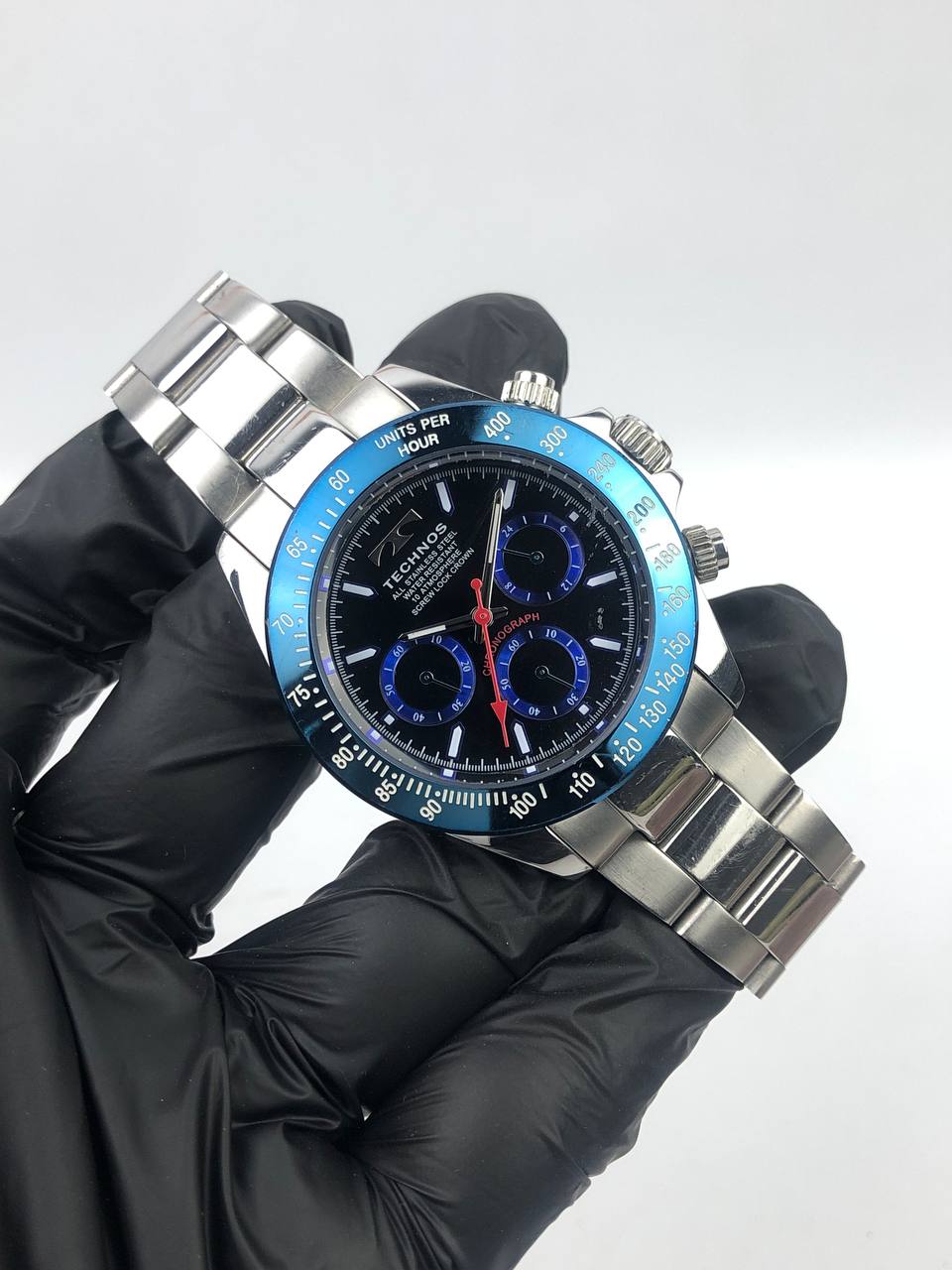 TECHNOS CHRONOGRAPH BLUE DIAL ALL ORIGINAL - Gambar 4