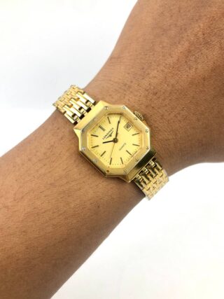SWISSMADE LONGINES QUARTZ OCTAGON LADIES GOLD PLATED
