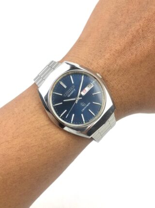 CITIZEN CRYSTON QUARTZ DAYDATE BLUE DIAL