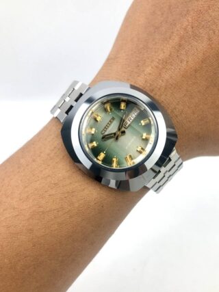 CITIZEN UHA CASE AUTOMATIC GREEN SUNBURST DIAL ALL ORIGINAL