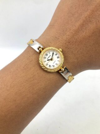 BEAUTIFUL LOMBARDI BANGLE QUARTZ GOLD BEZEL
