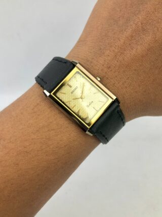 TUNGSTEN CARBIDE SEIKO DOLCE TANK AGING TEXTURE DIAL
