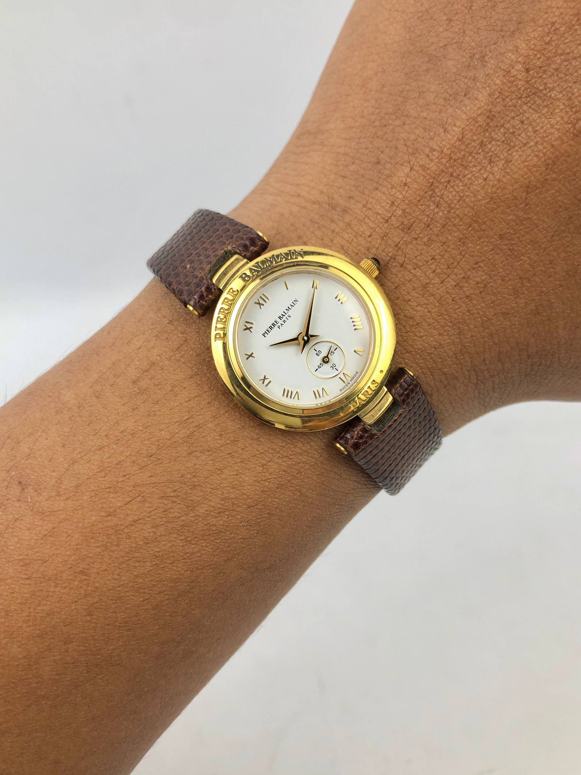 AUTHENTIC SWISSMADE PIERRE BALMAIN PARIS GOLD PLATED SMALL SECOND
