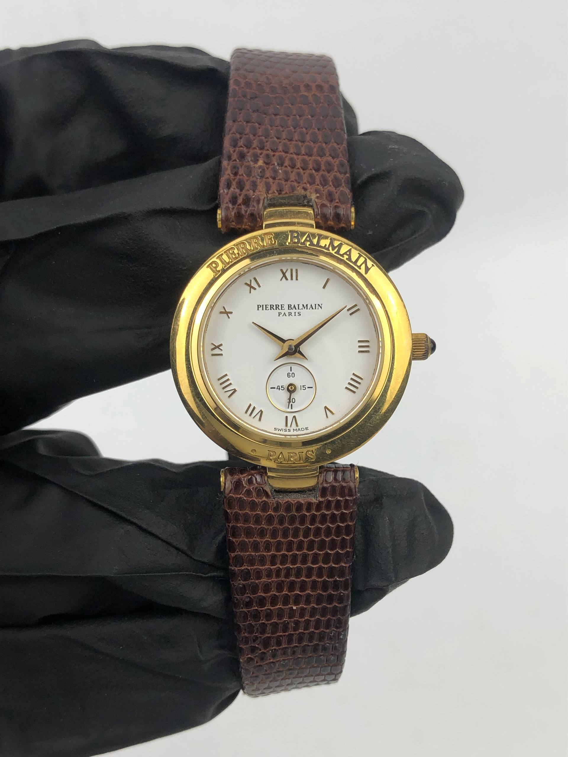 AUTHENTIC SWISSMADE PIERRE BALMAIN PARIS GOLD PLATED SMALL SECOND - Gambar 2