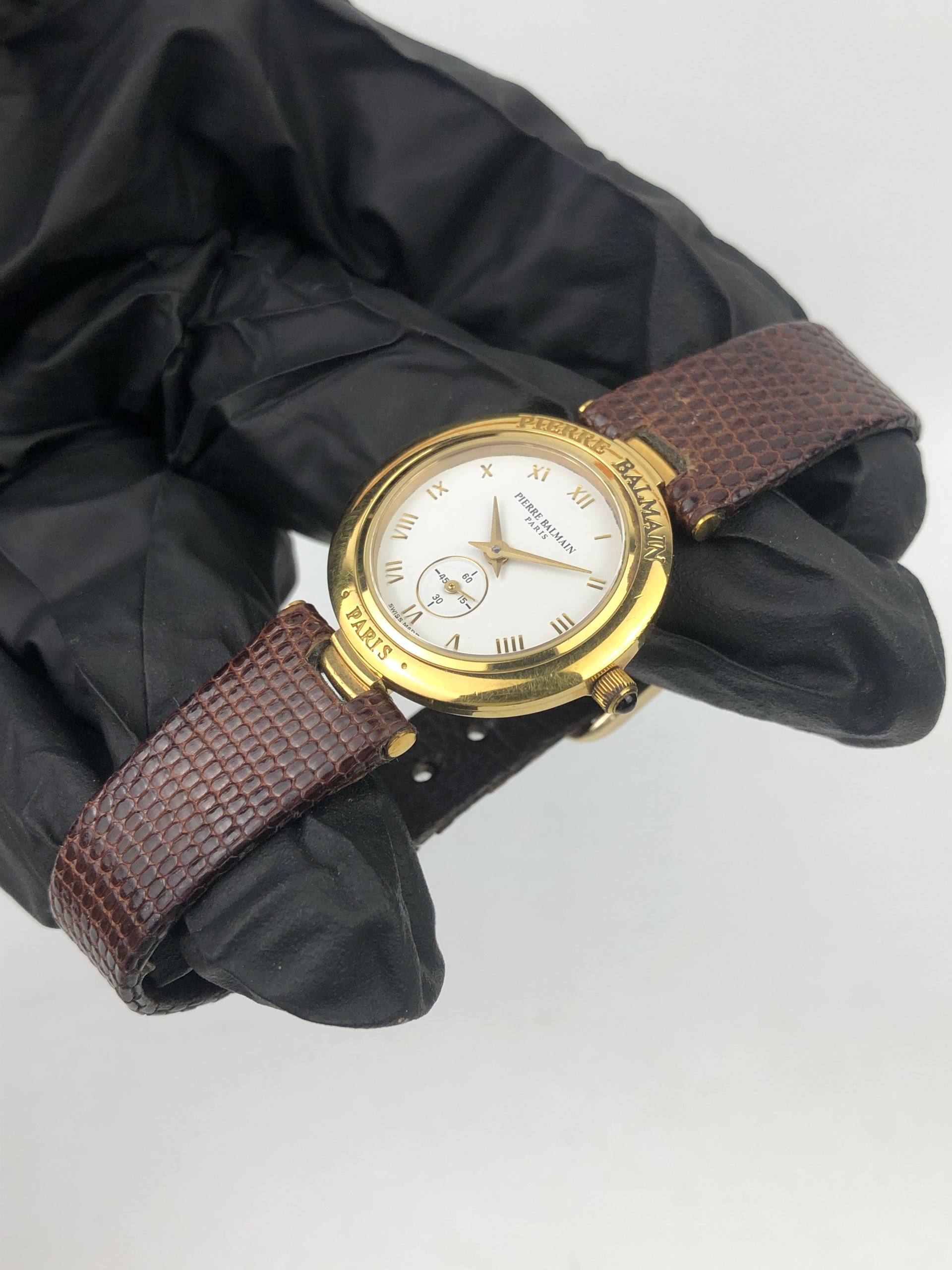 AUTHENTIC SWISSMADE PIERRE BALMAIN PARIS GOLD PLATED SMALL SECOND - Gambar 3