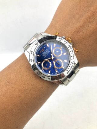 TECHNOS DAYTONA CHRONOGRAPH BLUE DIAL ALL ORIGINAL