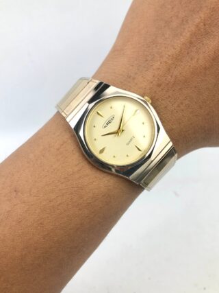 SWISSMADE AUREOLE QUARTZ GOLD TONE INTEGRATED BRACELET