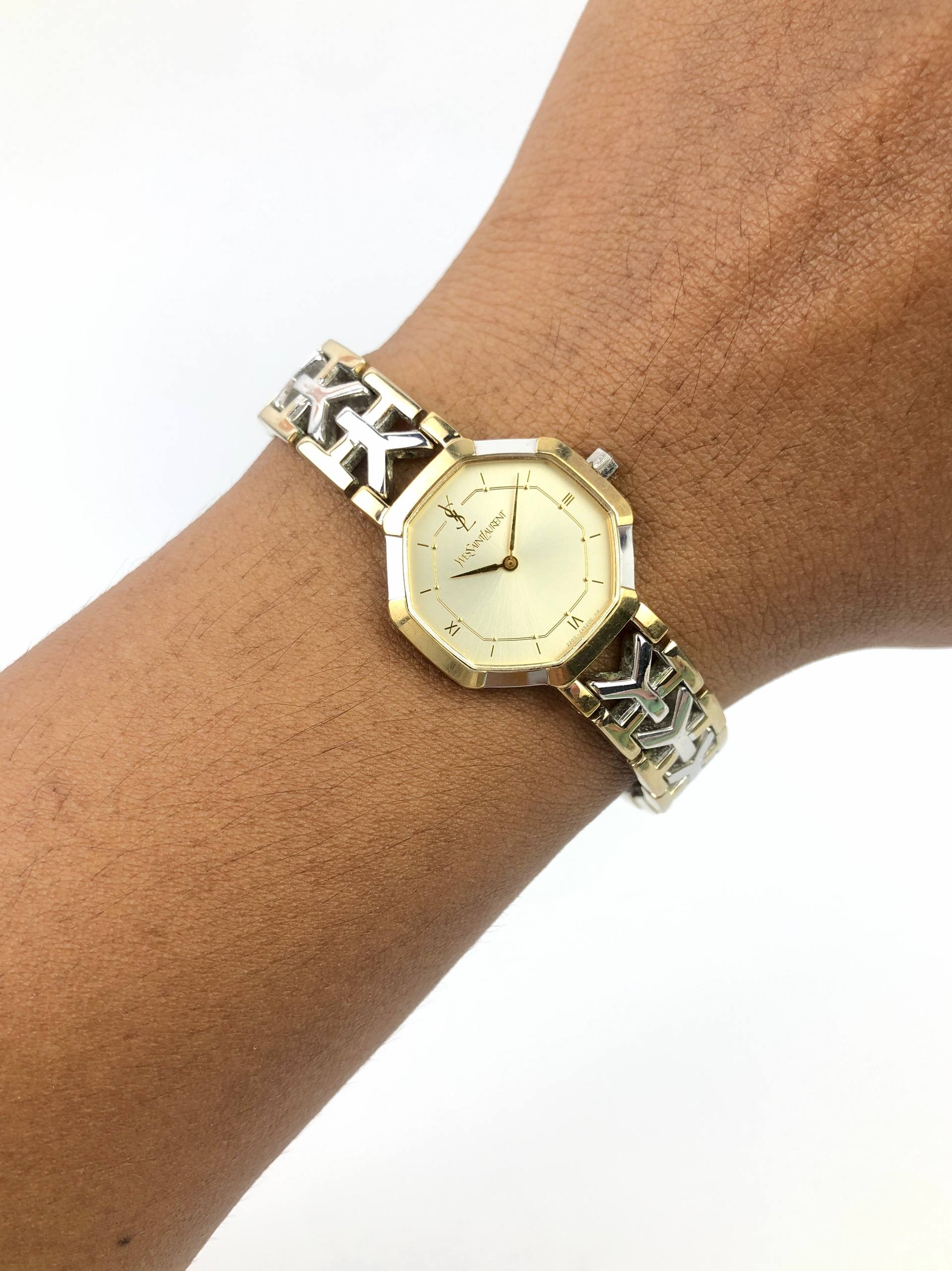 BEAUTIFUL YVES SAINT LAURENT OCTAGON TWO-TONE