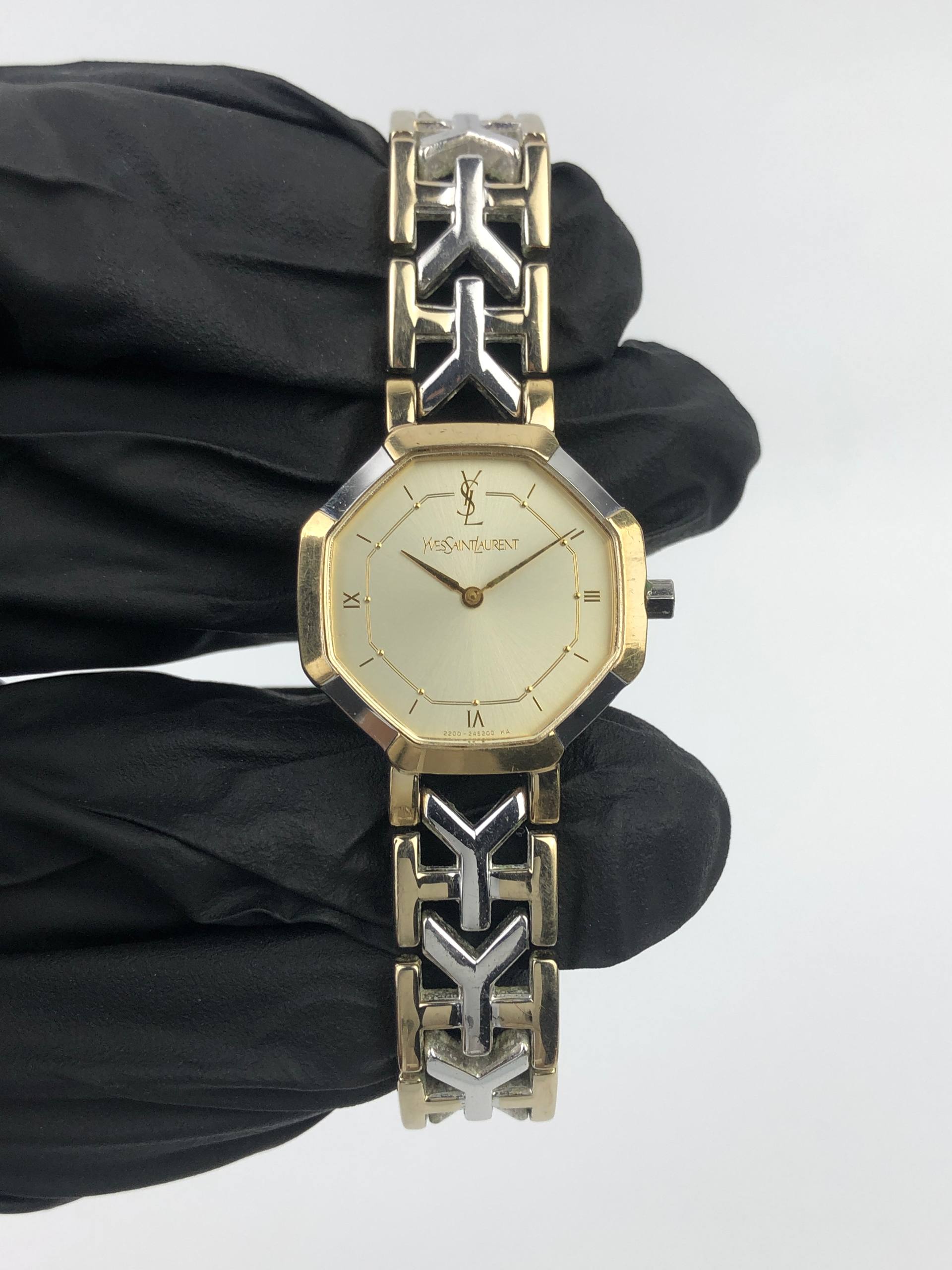 BEAUTIFUL YVES SAINT LAURENT OCTAGON TWO-TONE - Gambar 2