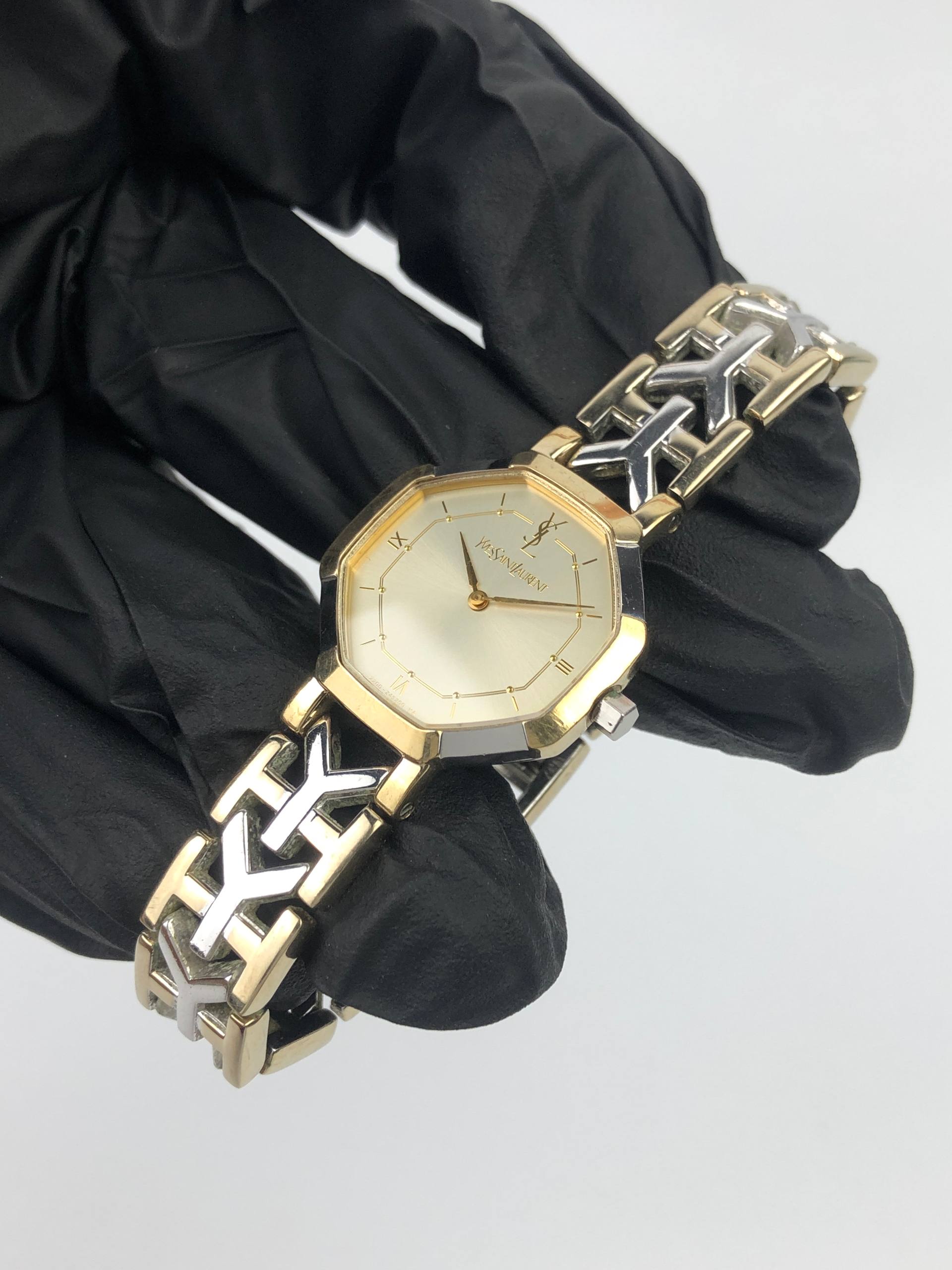 BEAUTIFUL YVES SAINT LAURENT OCTAGON TWO-TONE - Gambar 3