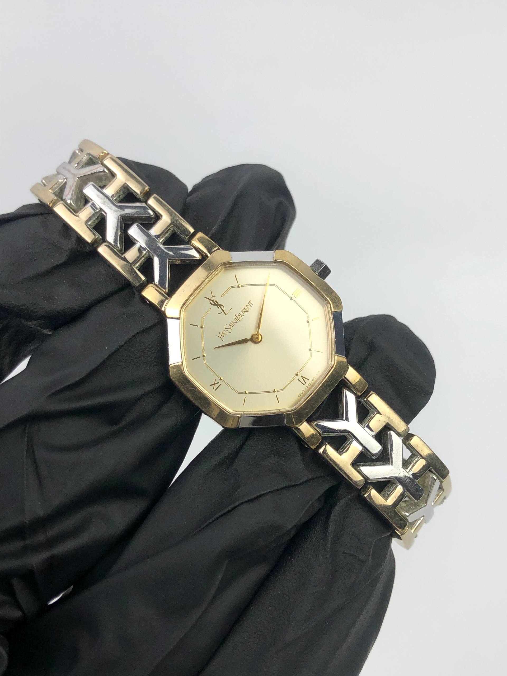 BEAUTIFUL YVES SAINT LAURENT OCTAGON TWO-TONE - Gambar 4