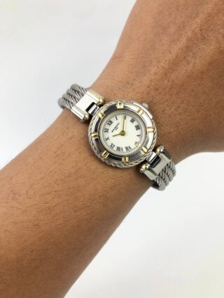 JEAN MAURICE PARIS LADIES TWO TONE ROMAN DIAL CABLE BRACELET DATE