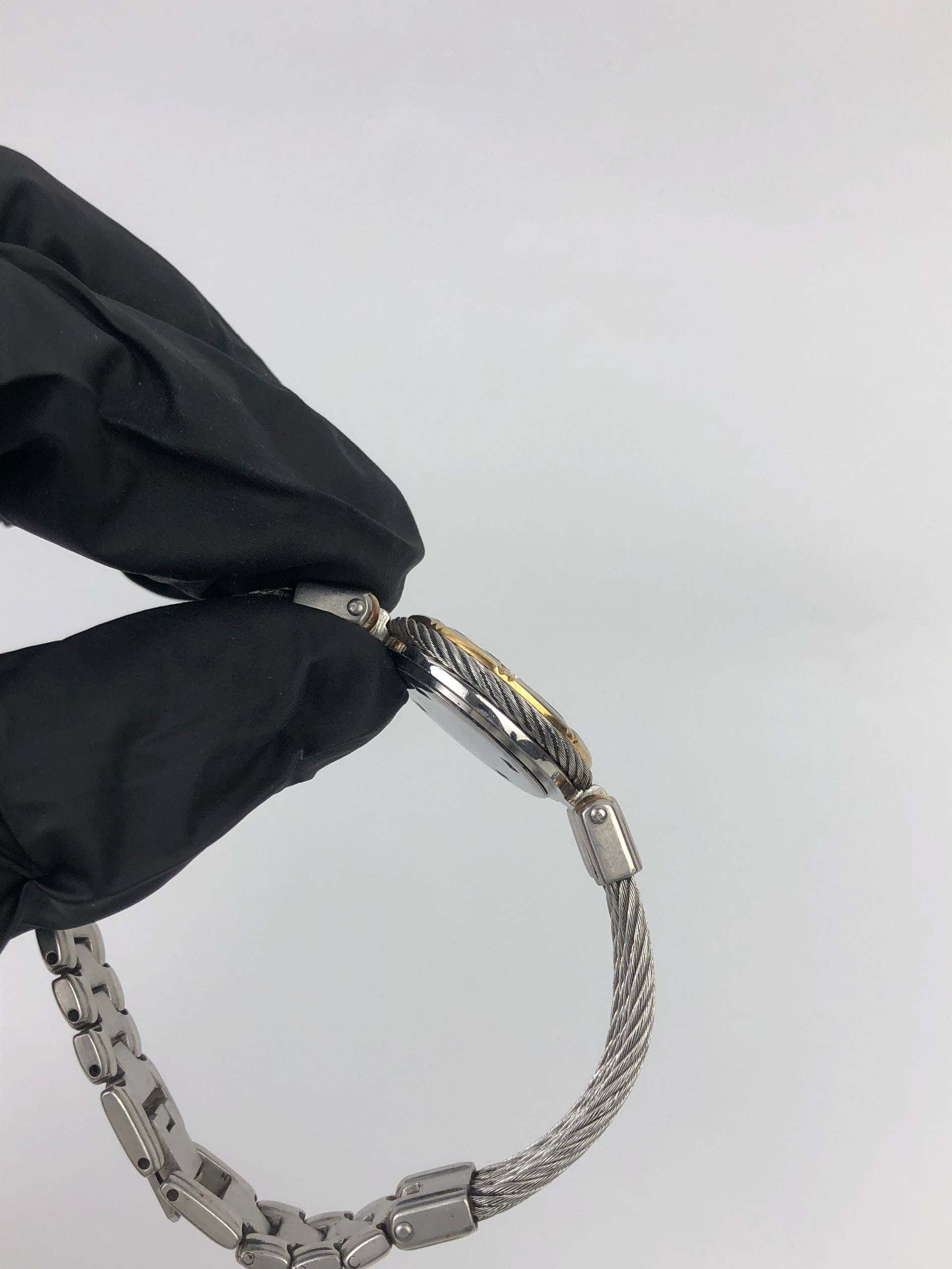 JEAN MAURICE PARIS LADIES TWO TONE ROMAN DIAL CABLE BRACELET DATE - Gambar 5