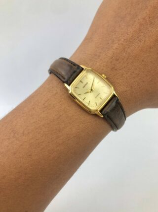SEIKO EXCELINE QUARTZ CAL 2J41 GOLD DIAL OCTAGON LADIES DRESS WATCH JAPAN