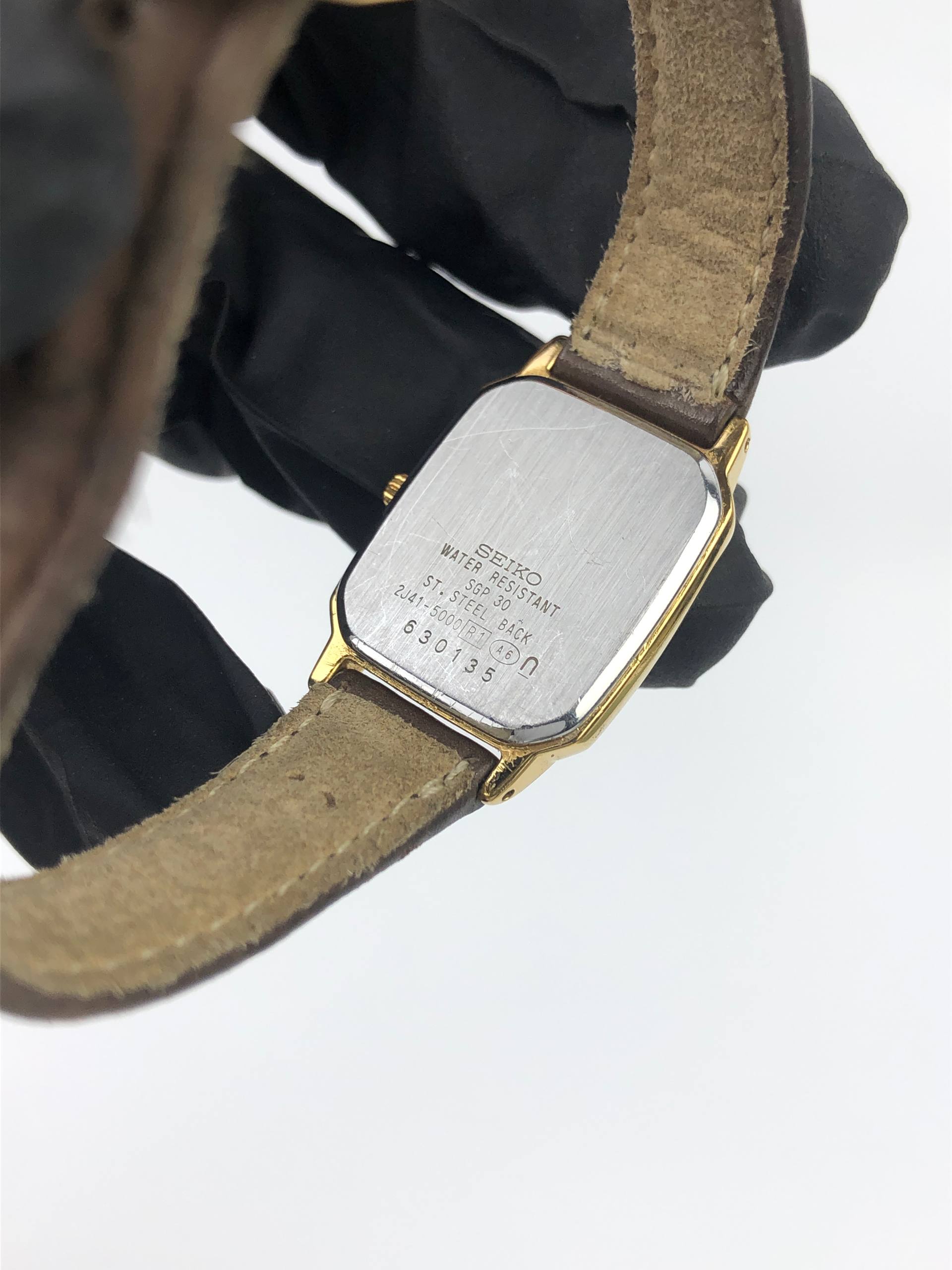 SEIKO EXCELINE QUARTZ CAL 2J41 GOLD DIAL OCTAGON LADIES DRESS WATCH JAPAN - Gambar 7