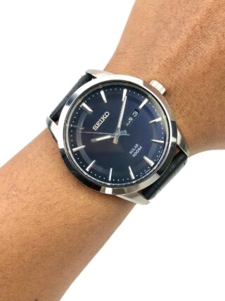SEIKO SOLAR CAL V158 ARABIC DAY BLUE DIAL