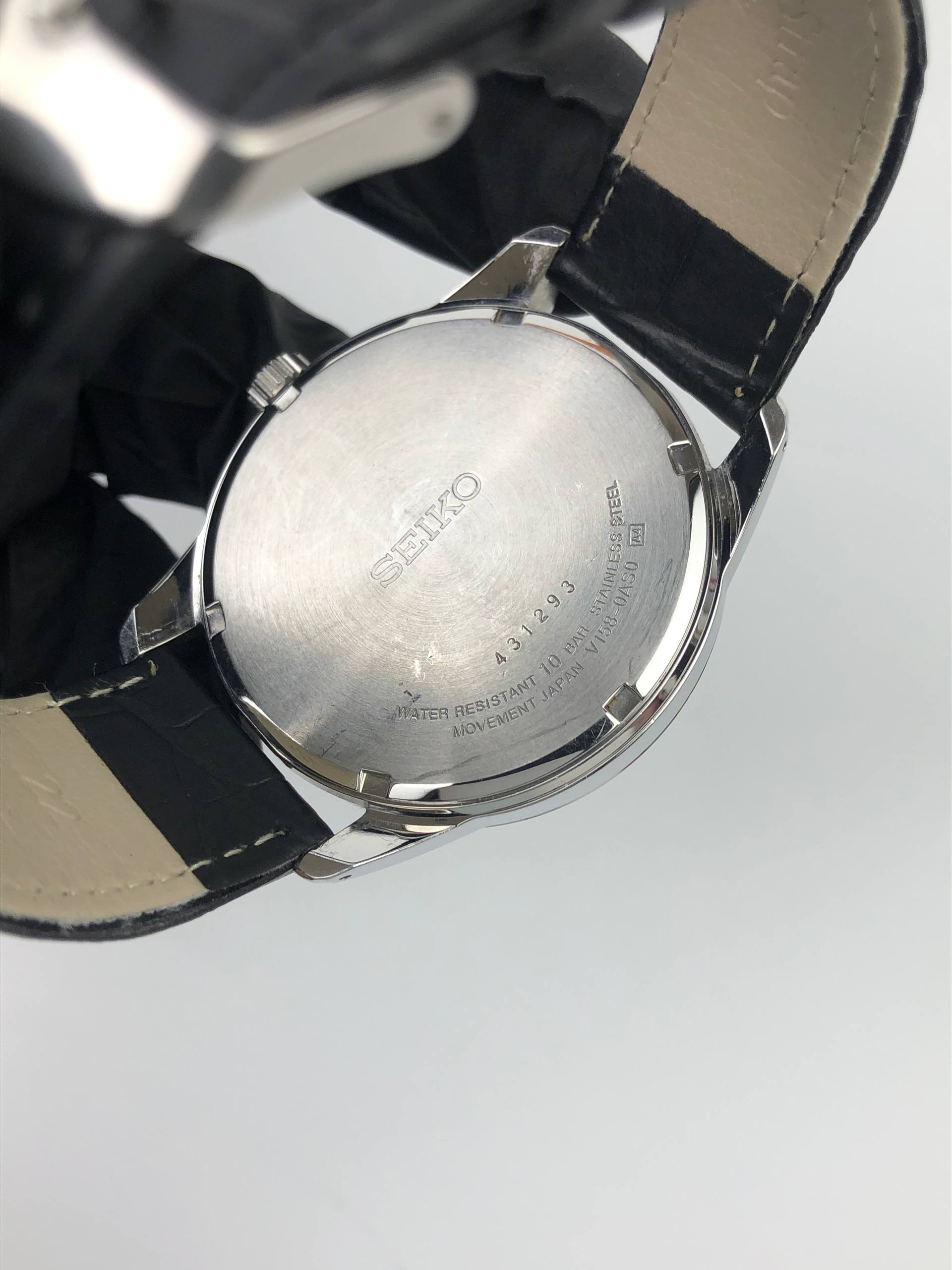 SEIKO SOLAR CAL V158 ARABIC DAY BLUE DIAL - Gambar 7