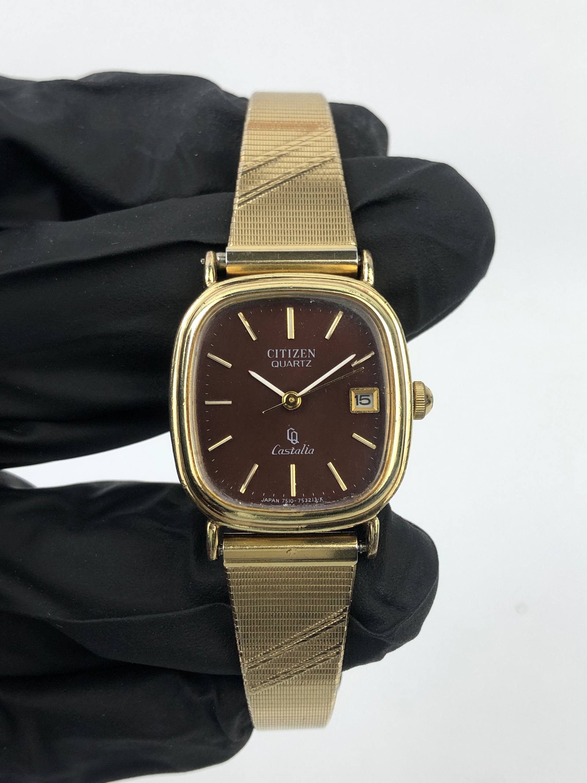 BEAUTIFUL CITIZEN CASTALIA QUARTZ DATE BROWN DIAL - Gambar 3