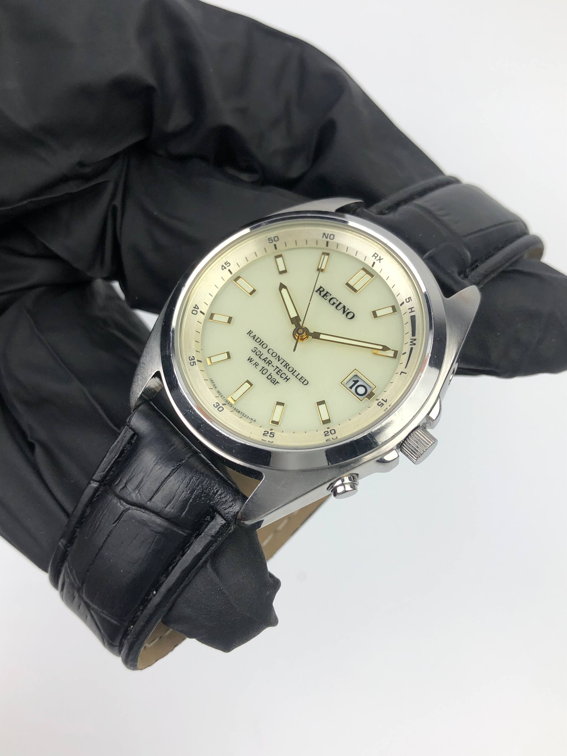 CITIZEN REGUNO RADIO CONTROLLED BEIGE DIAL - Gambar 3