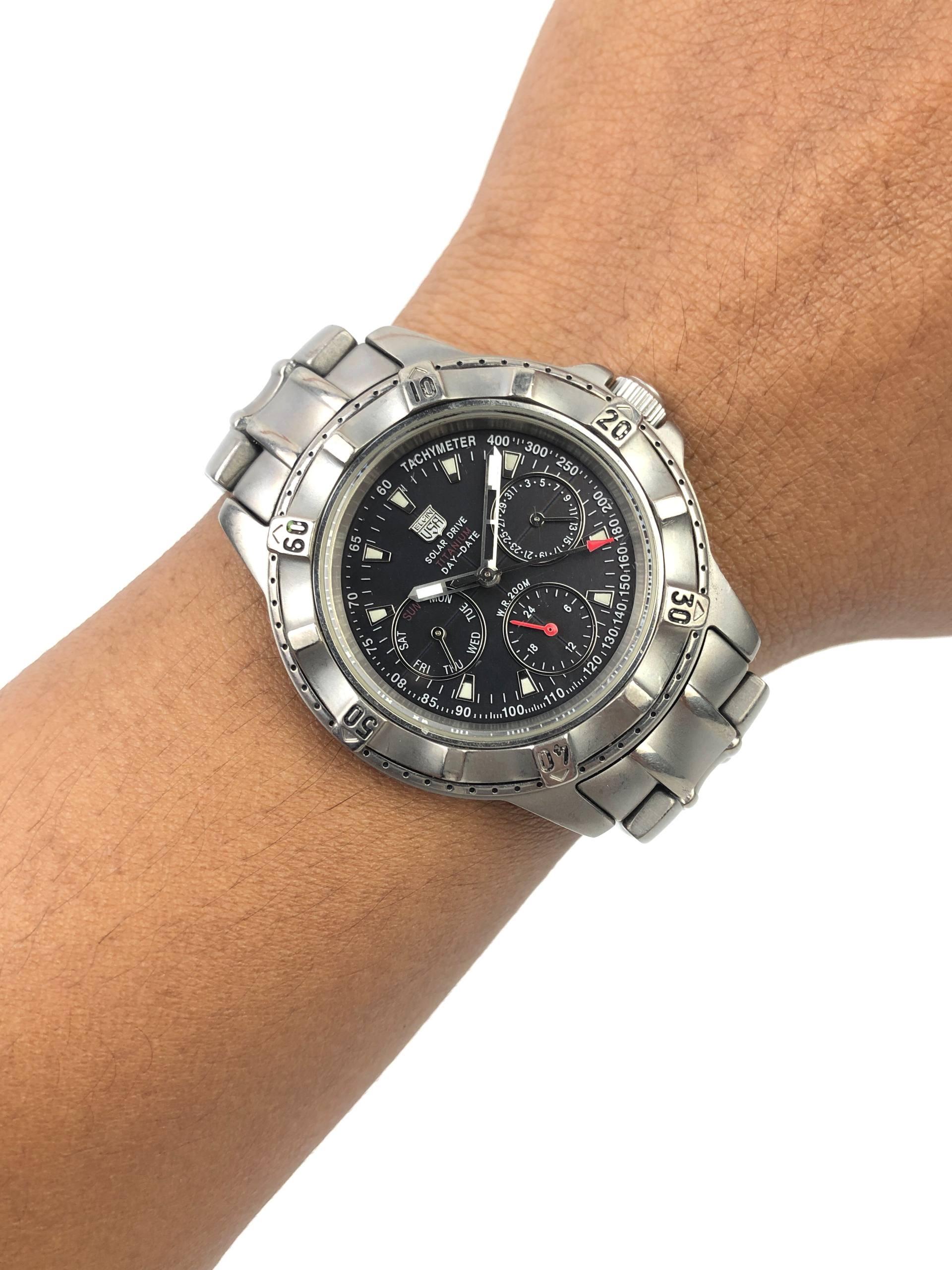 ELGIN TITANIUM DAYDATE SOLAR ORIGINAL